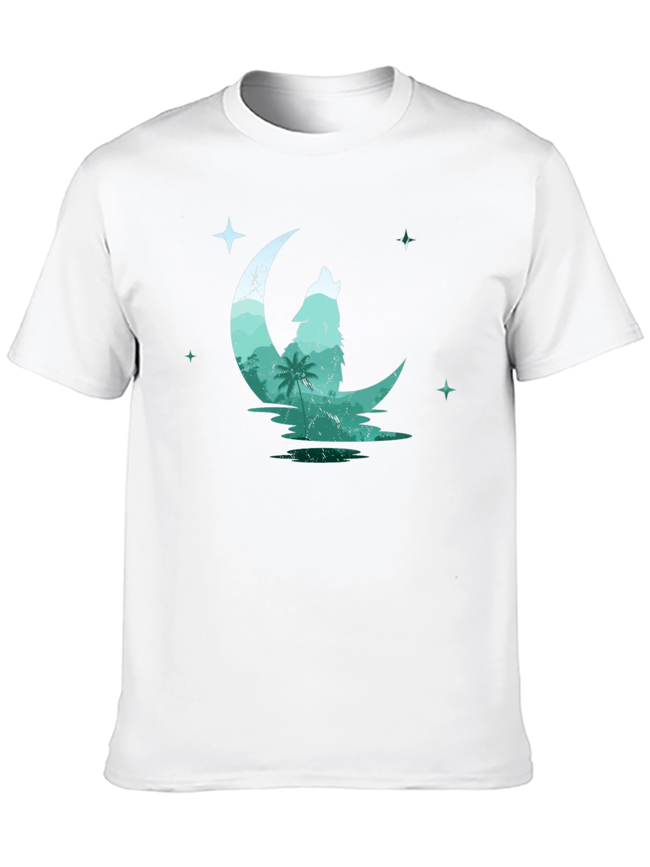 Wolf Moon Graphic Tee - Black Cotton T-Shirt