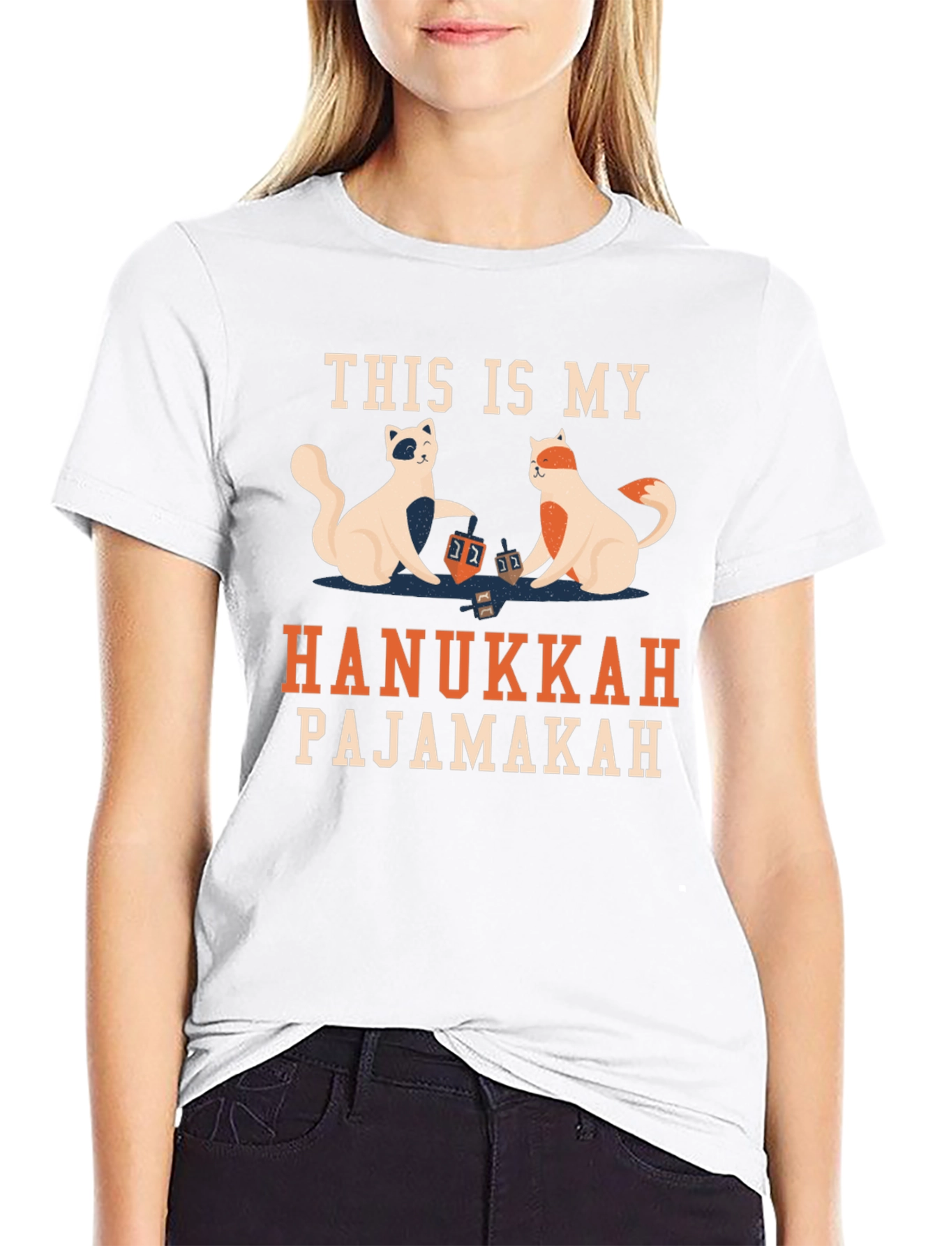Hanukkah Pajamakah Cat T-Shirt