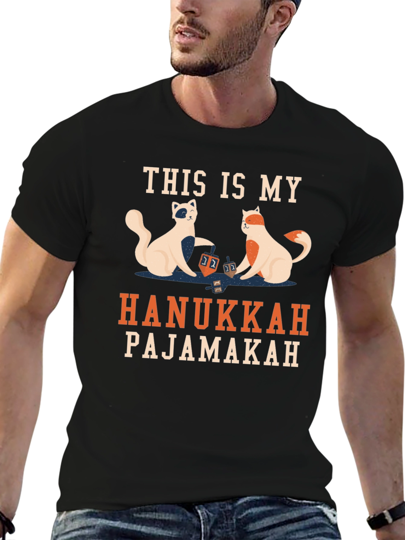 Hanukkah Pajamakah Cat T-Shirt