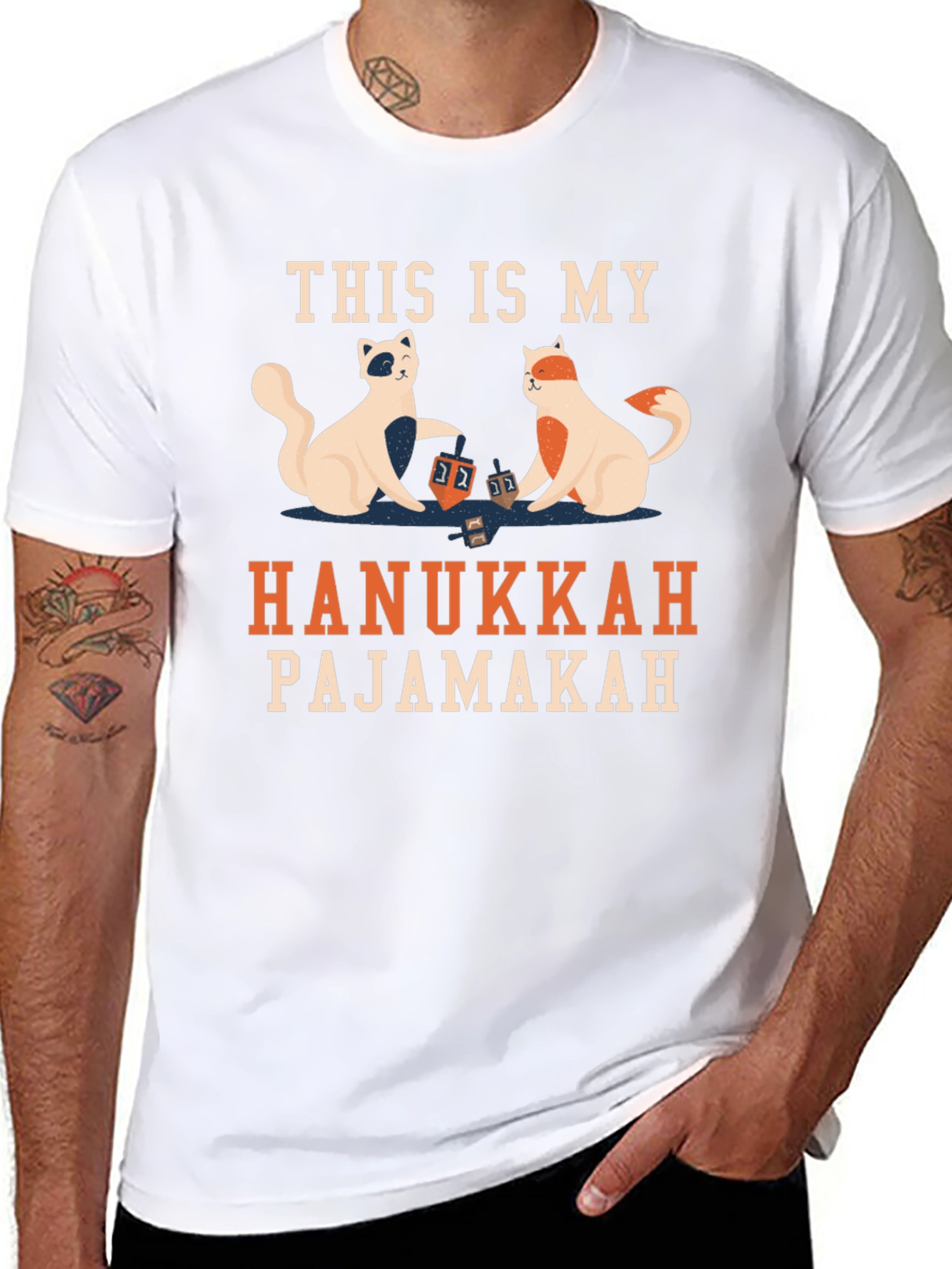 Hanukkah Pajamakah Cat T-Shirt