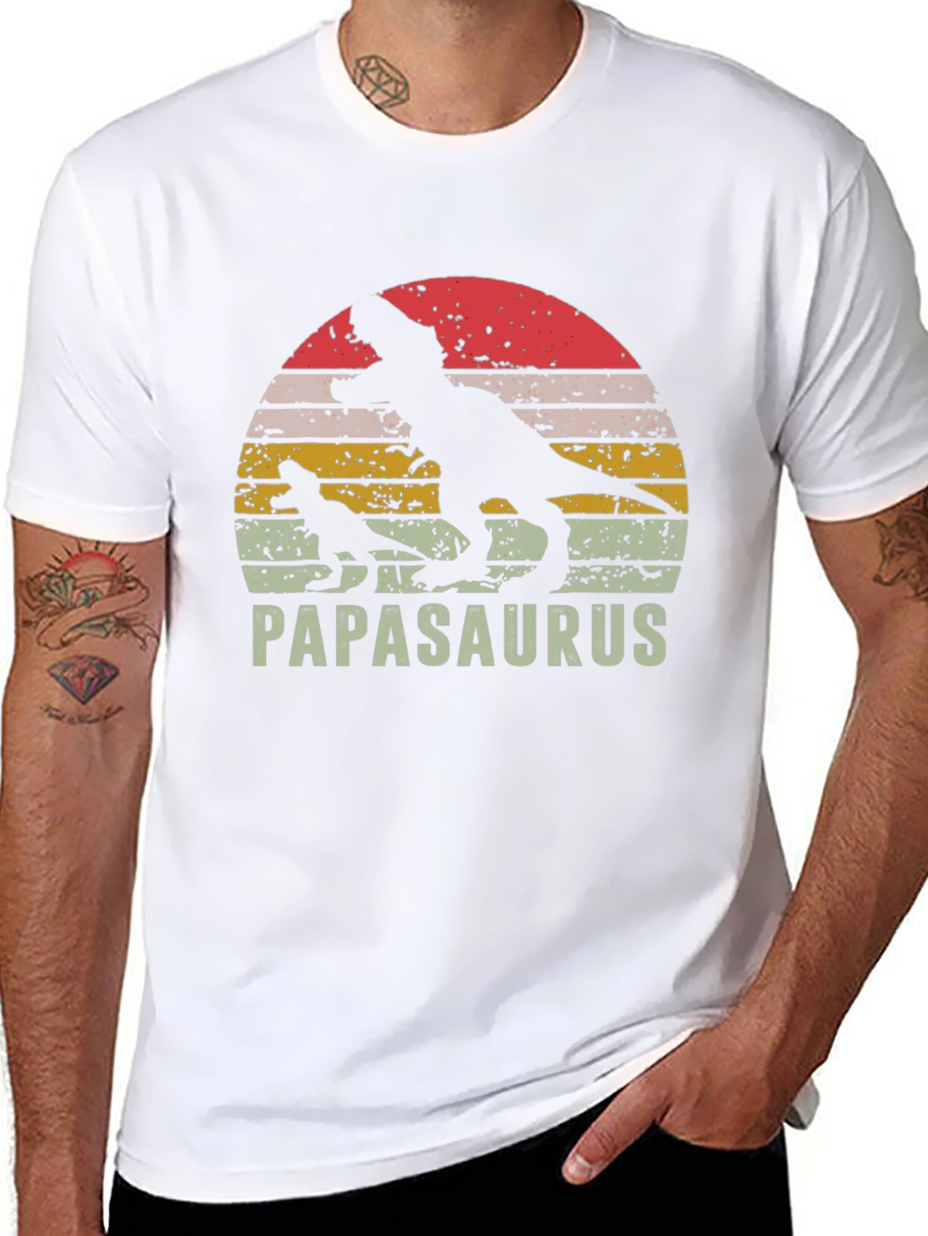 Papasaurus Dinosaur Fathers Day T-Shirt