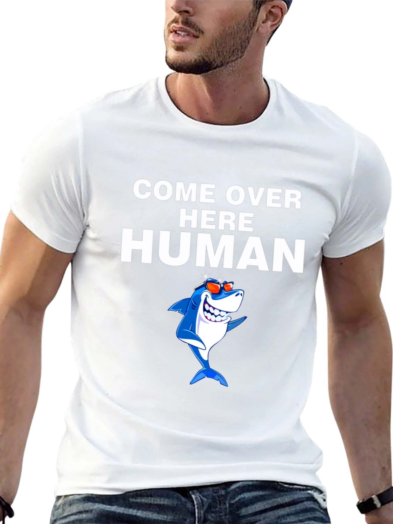 Come Over Here Human Shark Graphic Tee