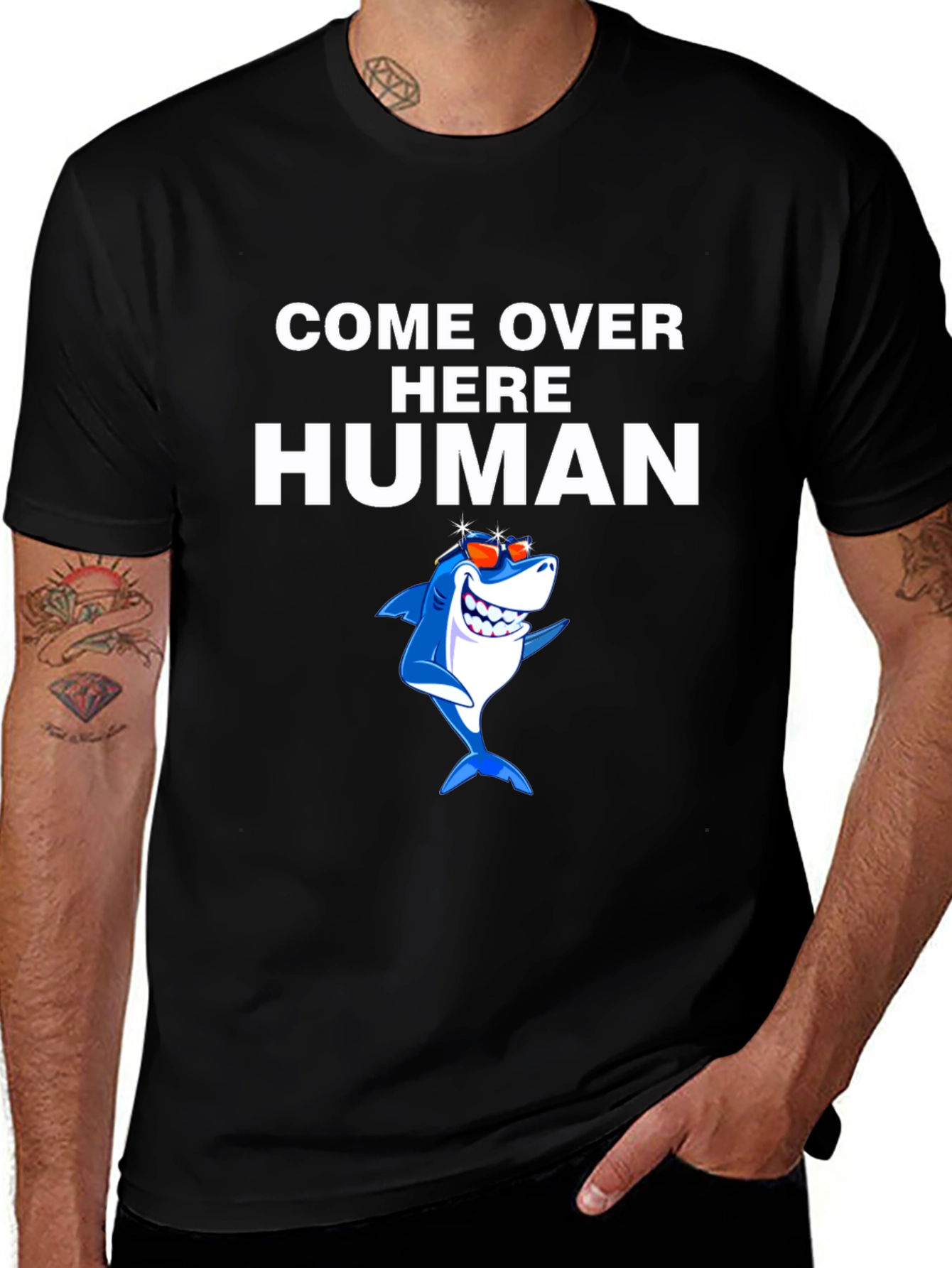 Come Over Here Human Shark Graphic Tee
