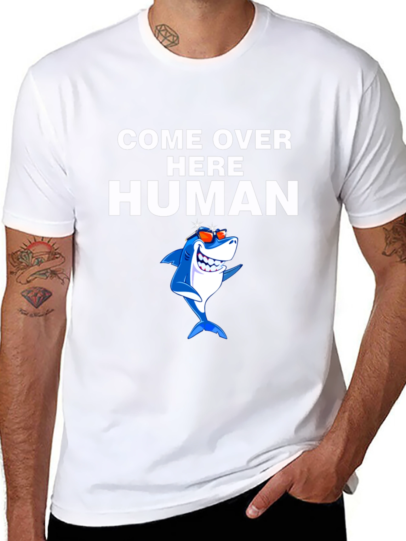 Come Over Here Human Shark Graphic Tee