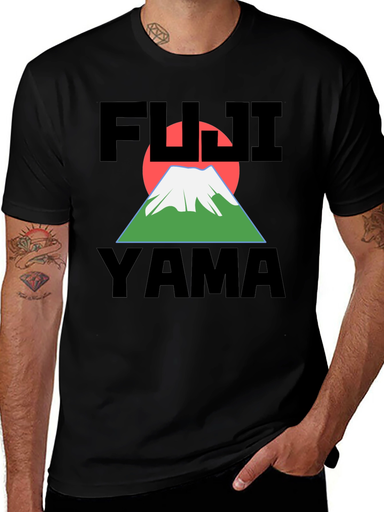 Fuji Yama Graphic Black T-Shirt