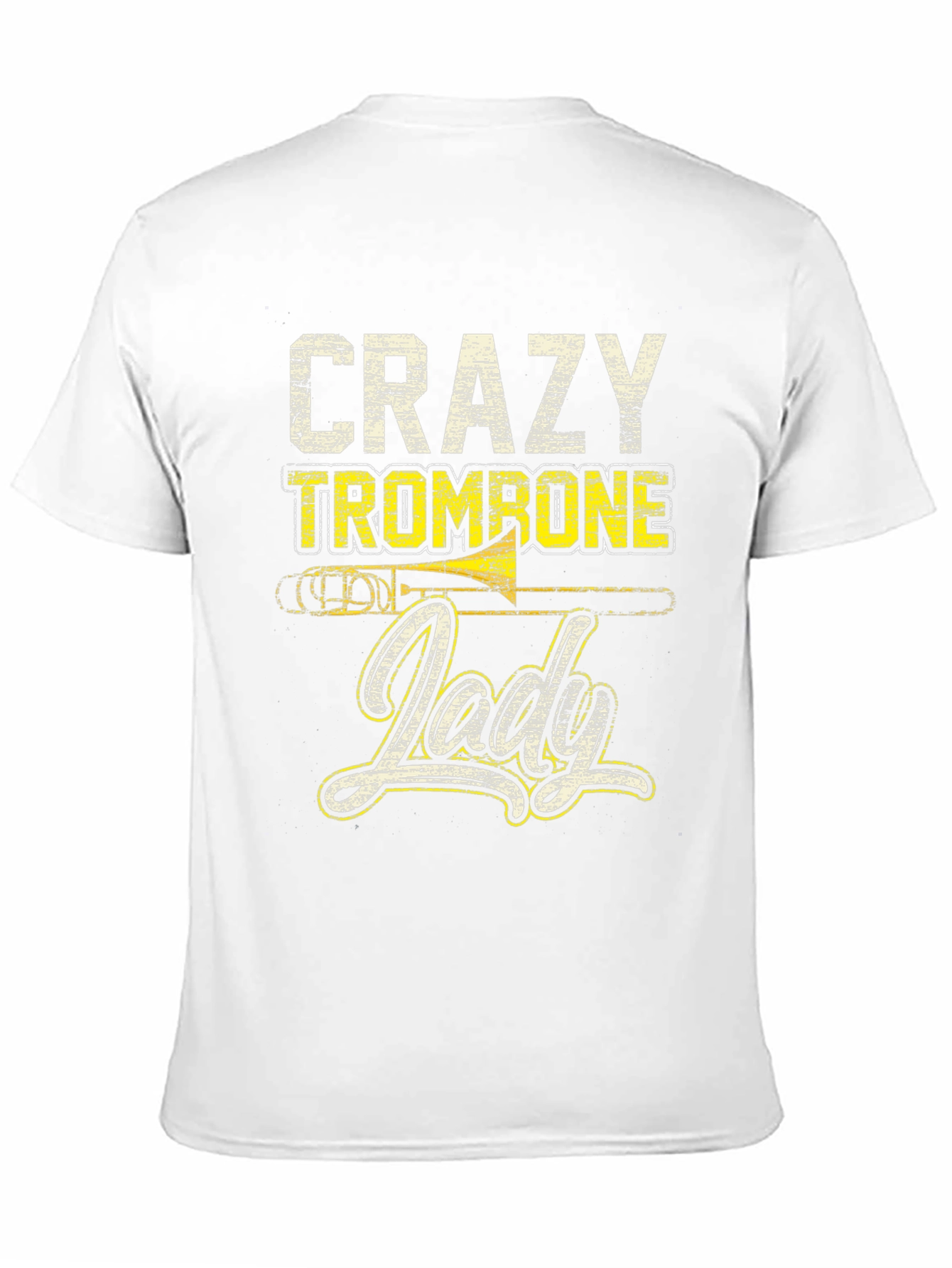 Crazy Trombone Lady Black T-Shirt - Music Lover Tee