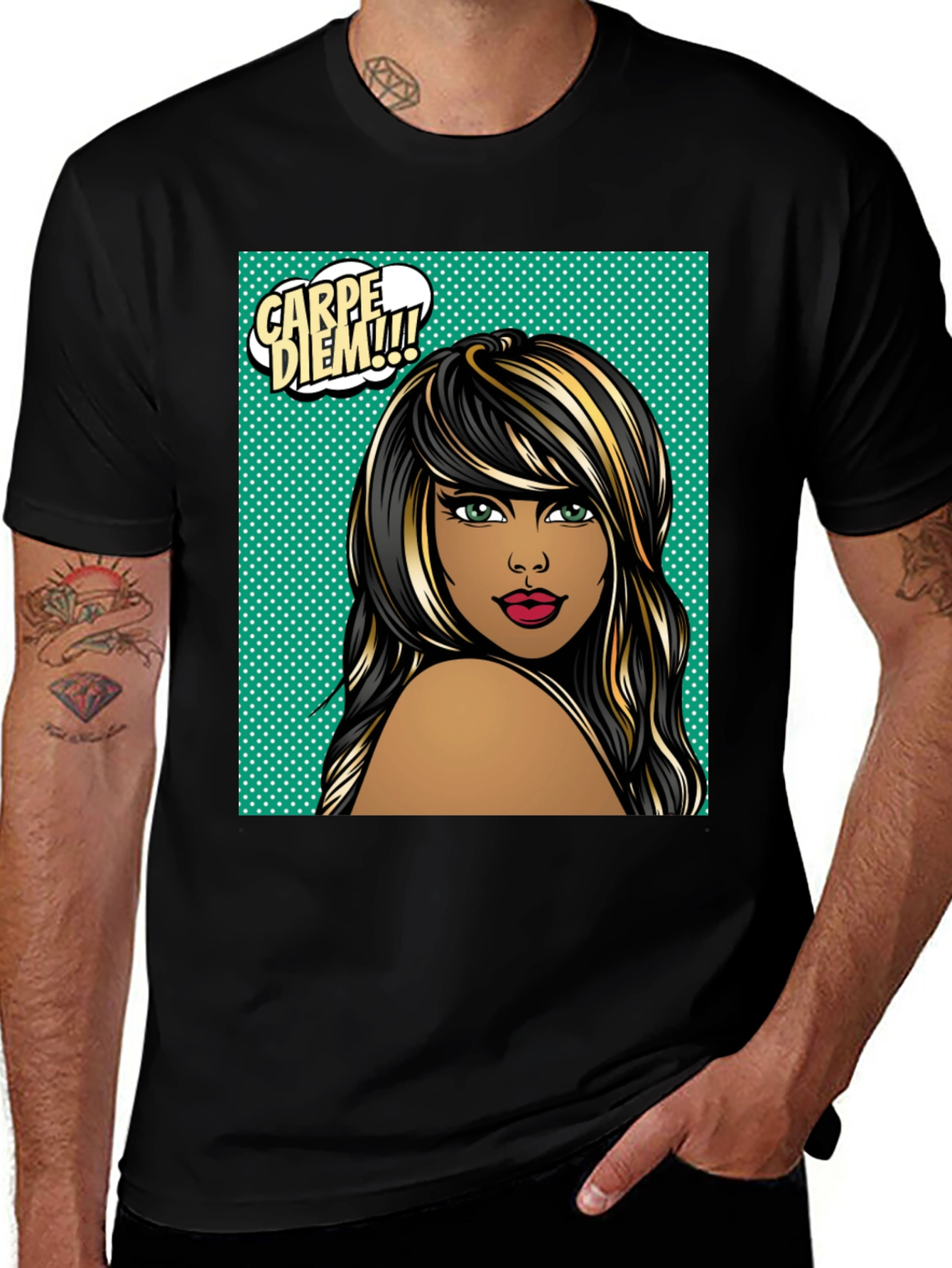 Carpe Diem Woman Graphic Tee - Black T-Shirt