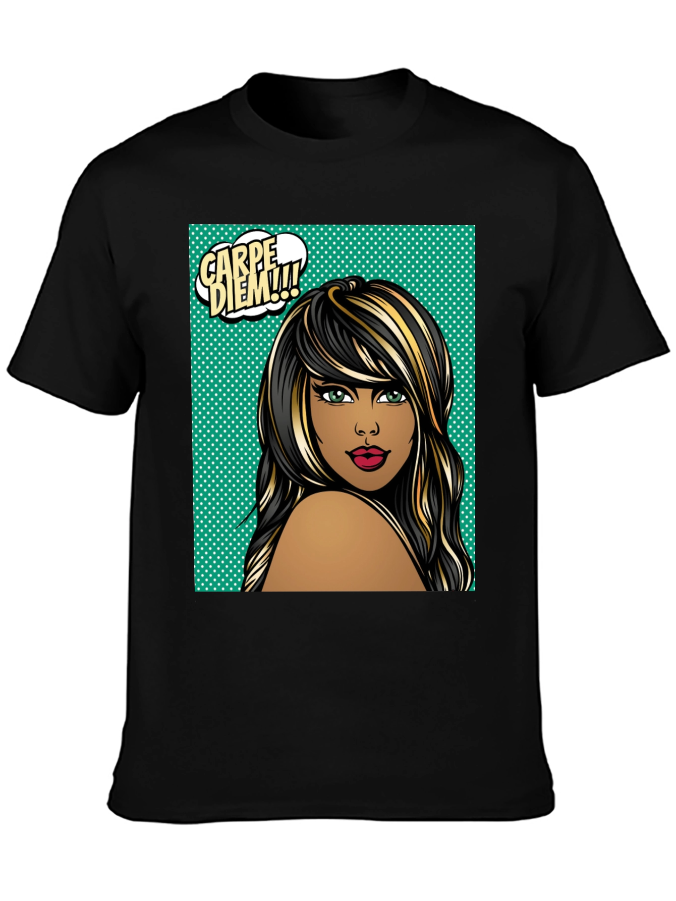 Carpe Diem Woman Graphic Tee - Black T-Shirt