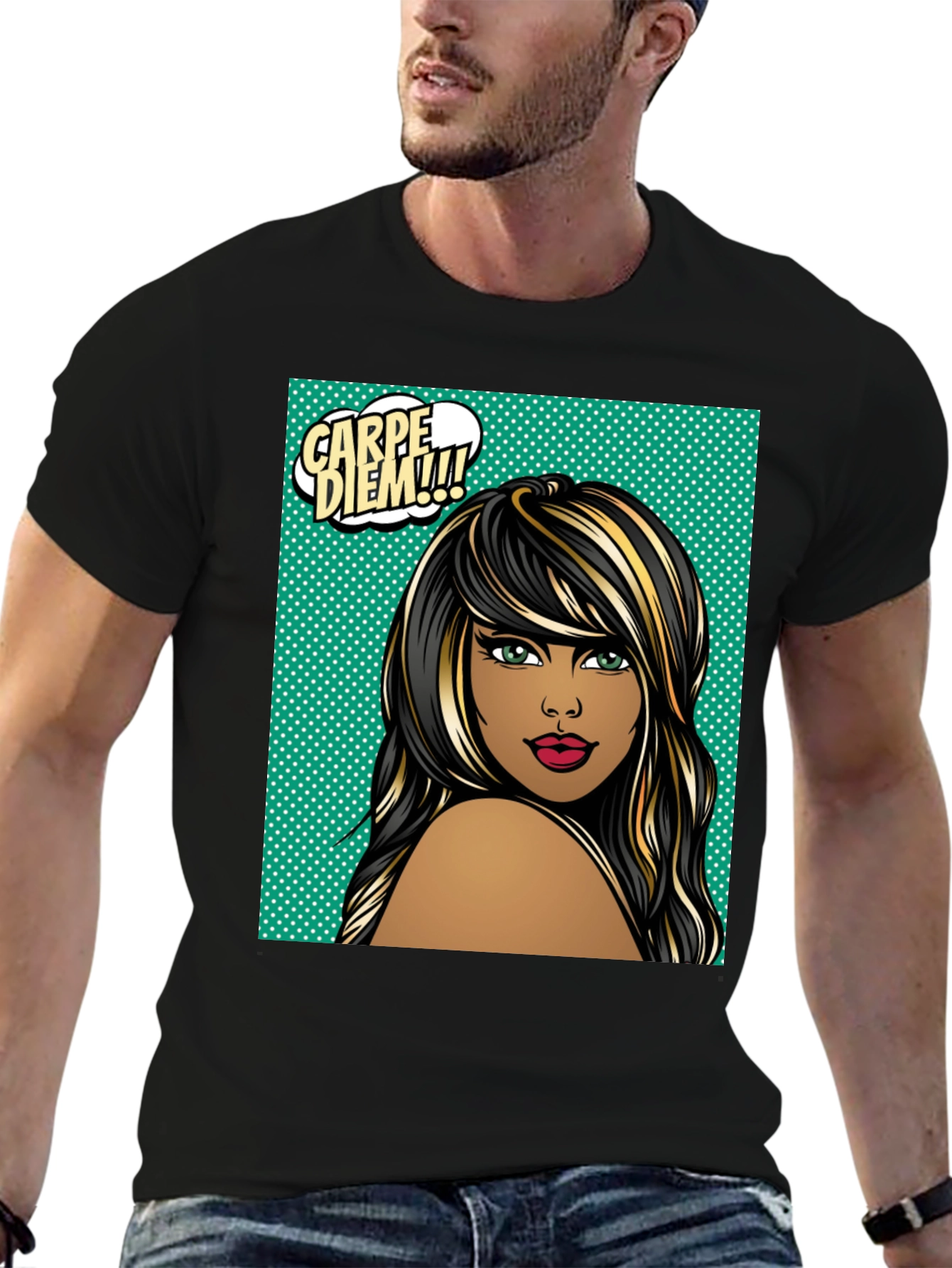 Carpe Diem Woman Graphic Tee - Black T-Shirt