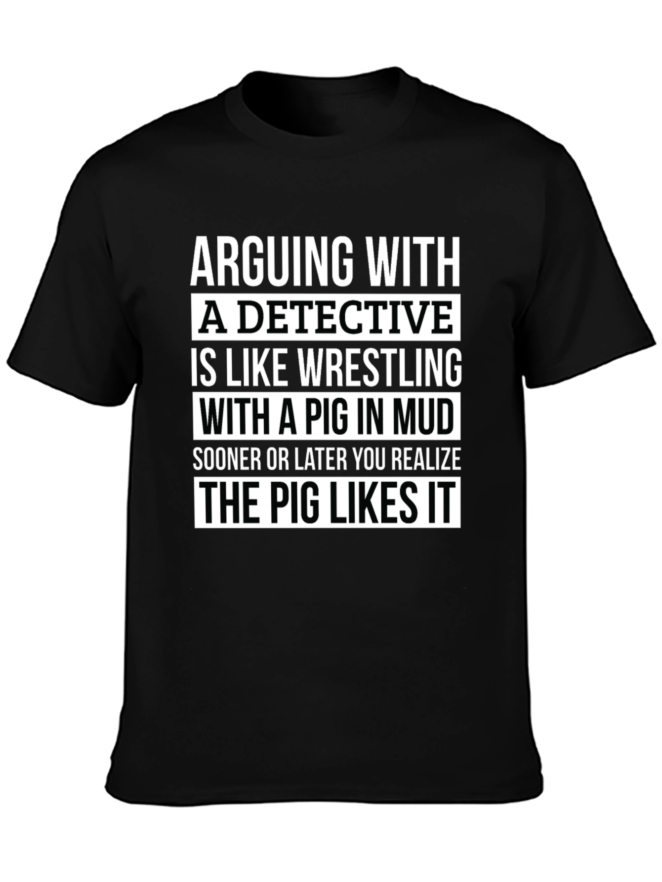 Detective Pig Mud Wrestling Graphic Tee