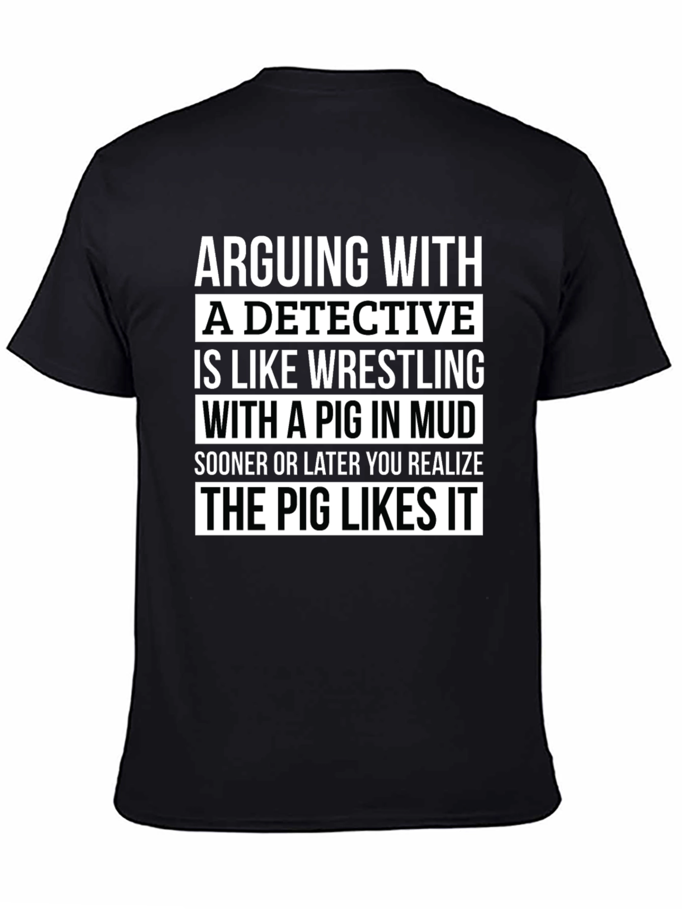 Detective Pig Mud Wrestling Graphic Tee