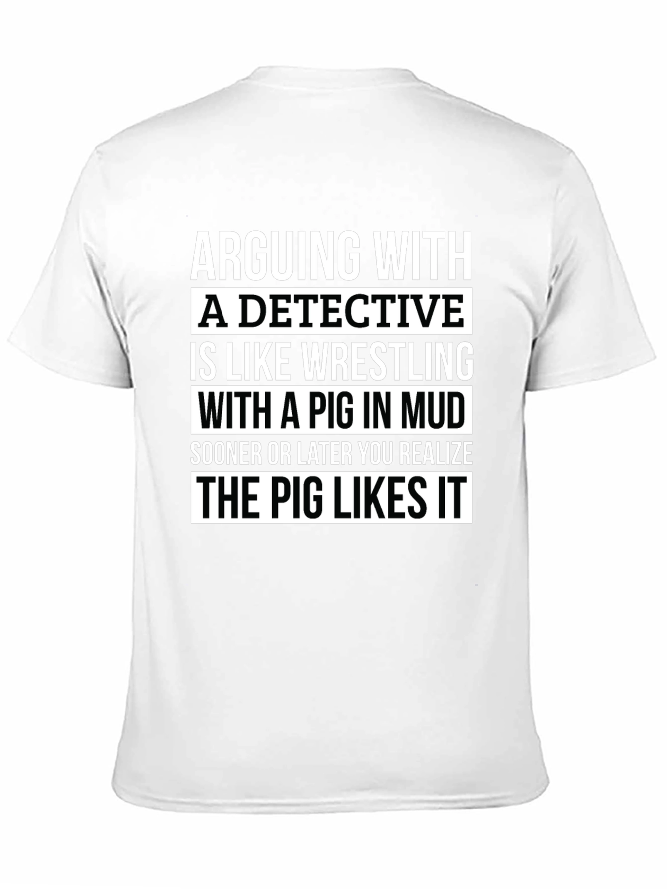 Detective Pig Mud Wrestling Graphic Tee