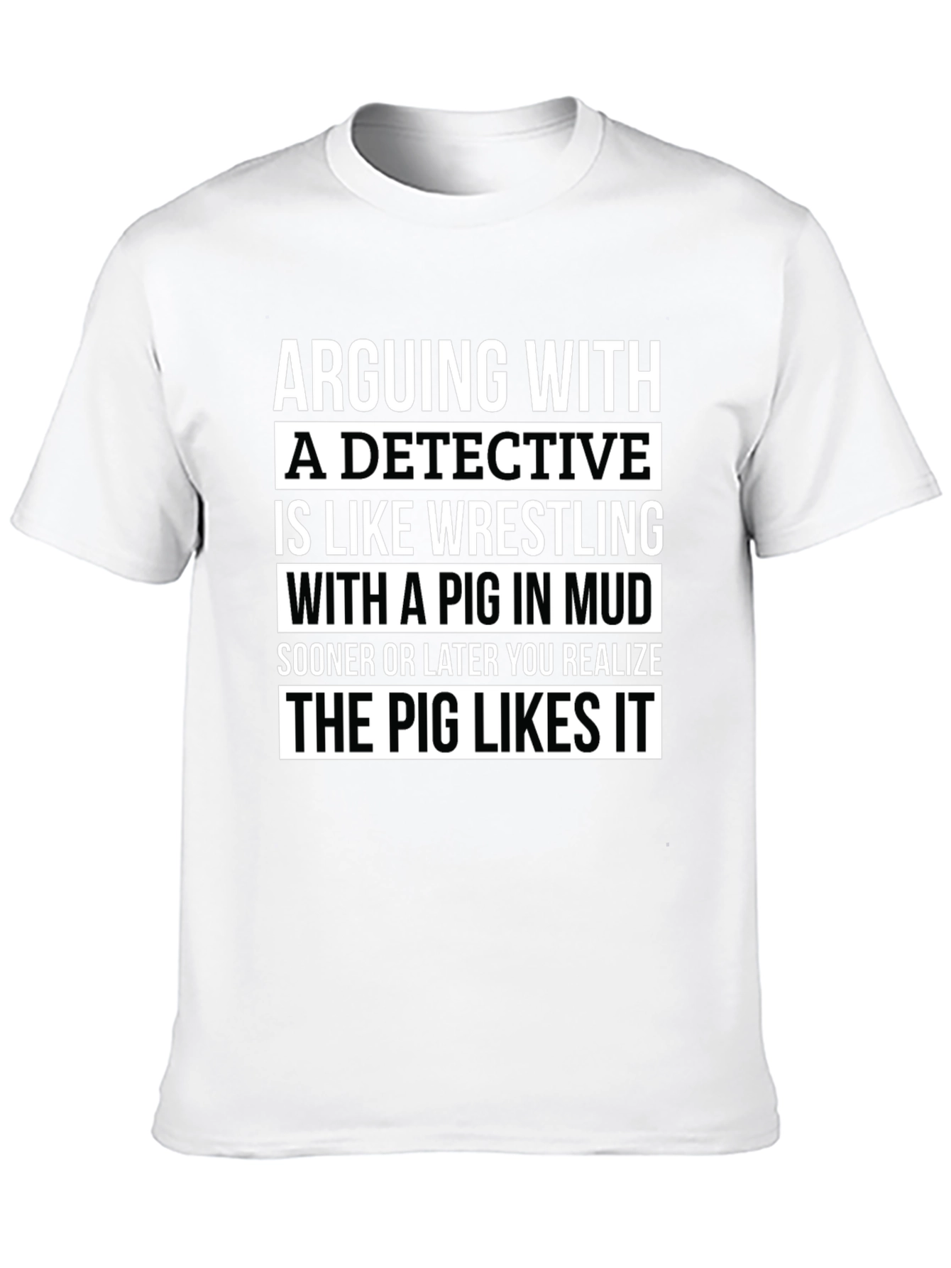 Detective Pig Mud Wrestling Graphic Tee