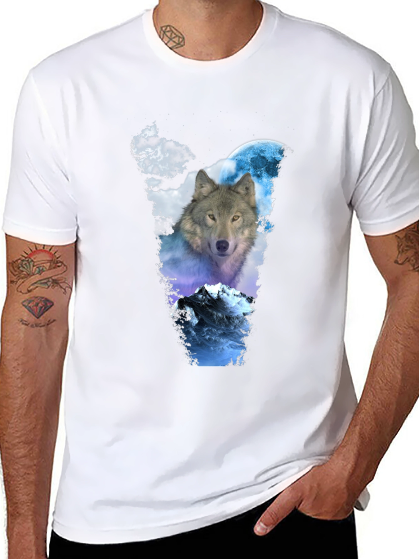 Wolf Moon Graphic Tee - Mens Black T-Shirt