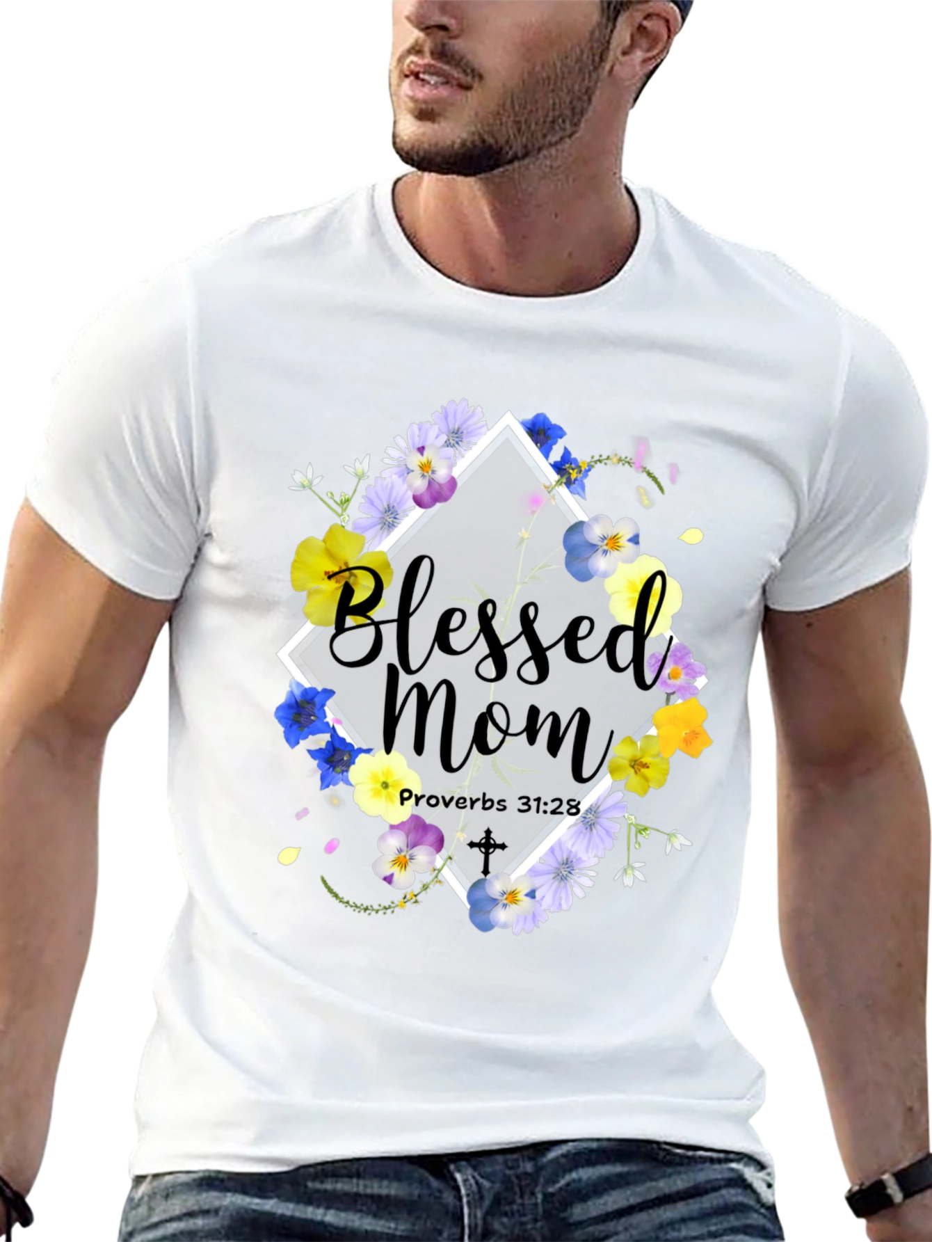 Blessed Mom Floral T-Shirt
