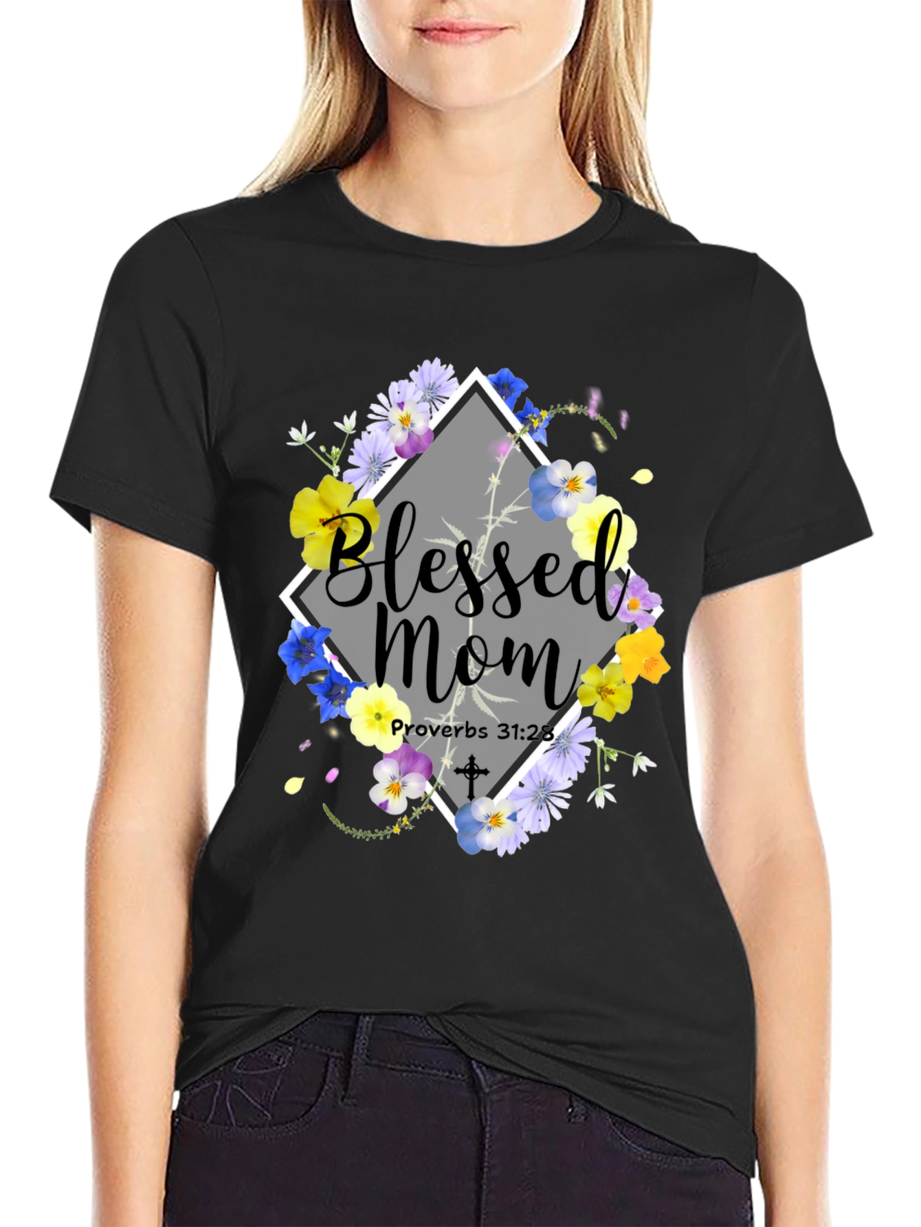 Blessed Mom Floral T-Shirt