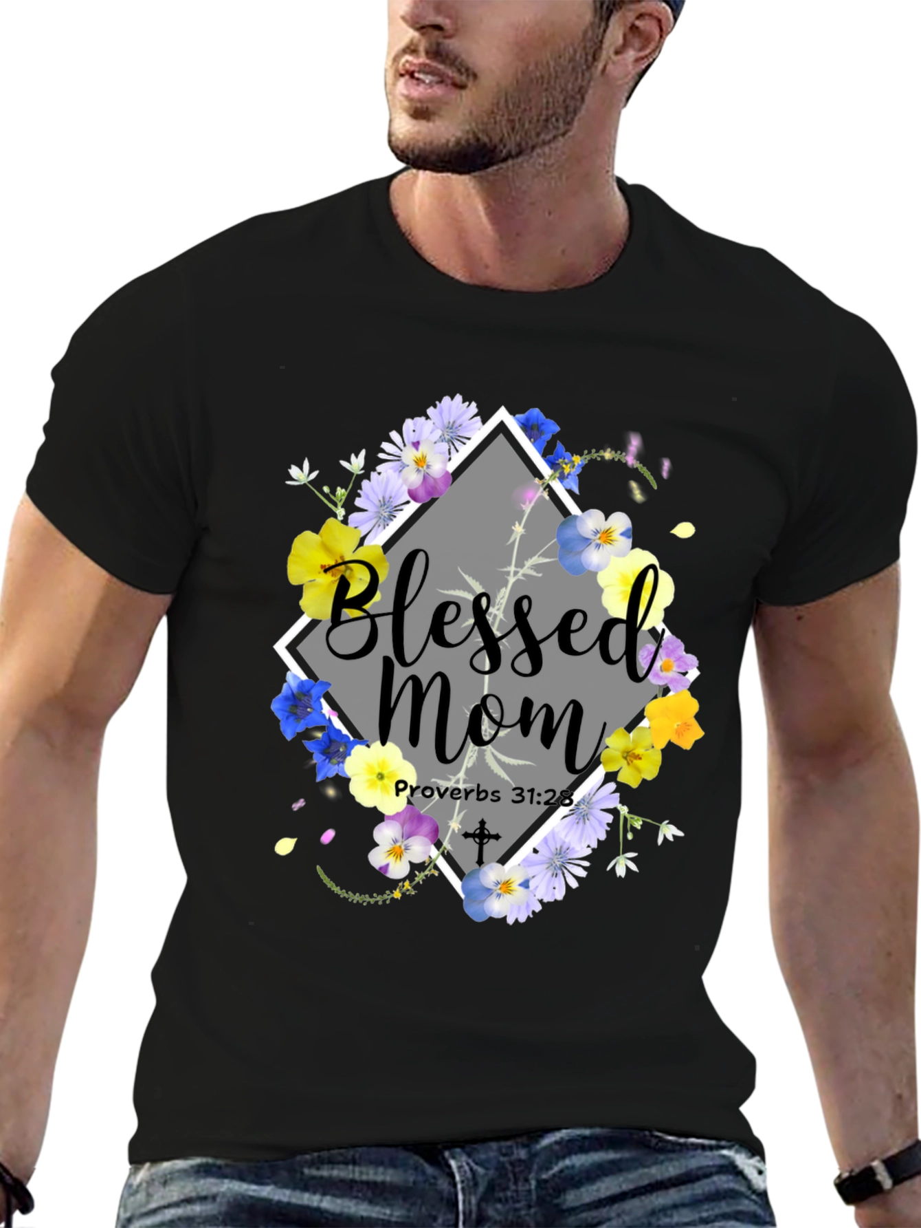 Blessed Mom Floral T-Shirt