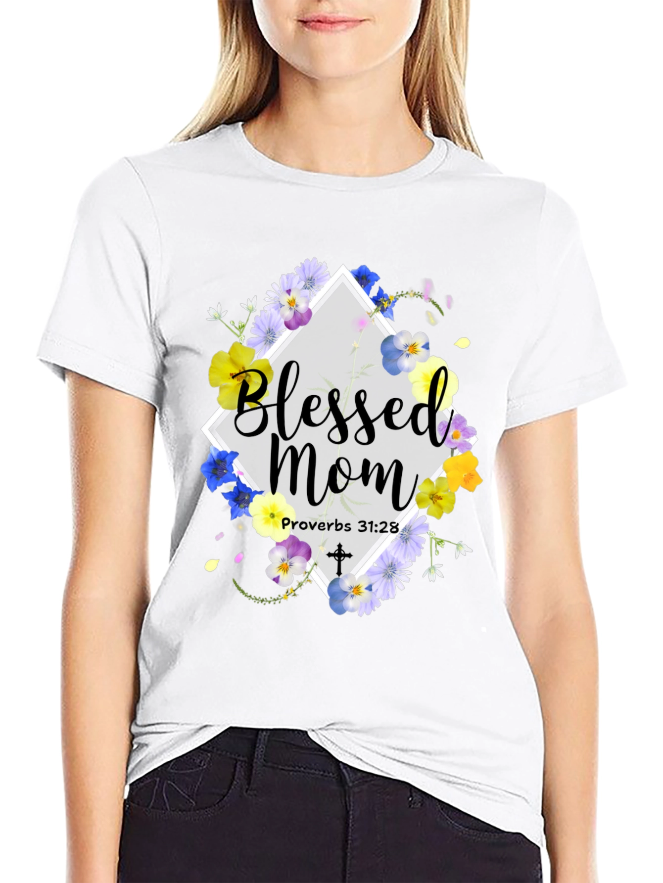 Blessed Mom Floral T-Shirt
