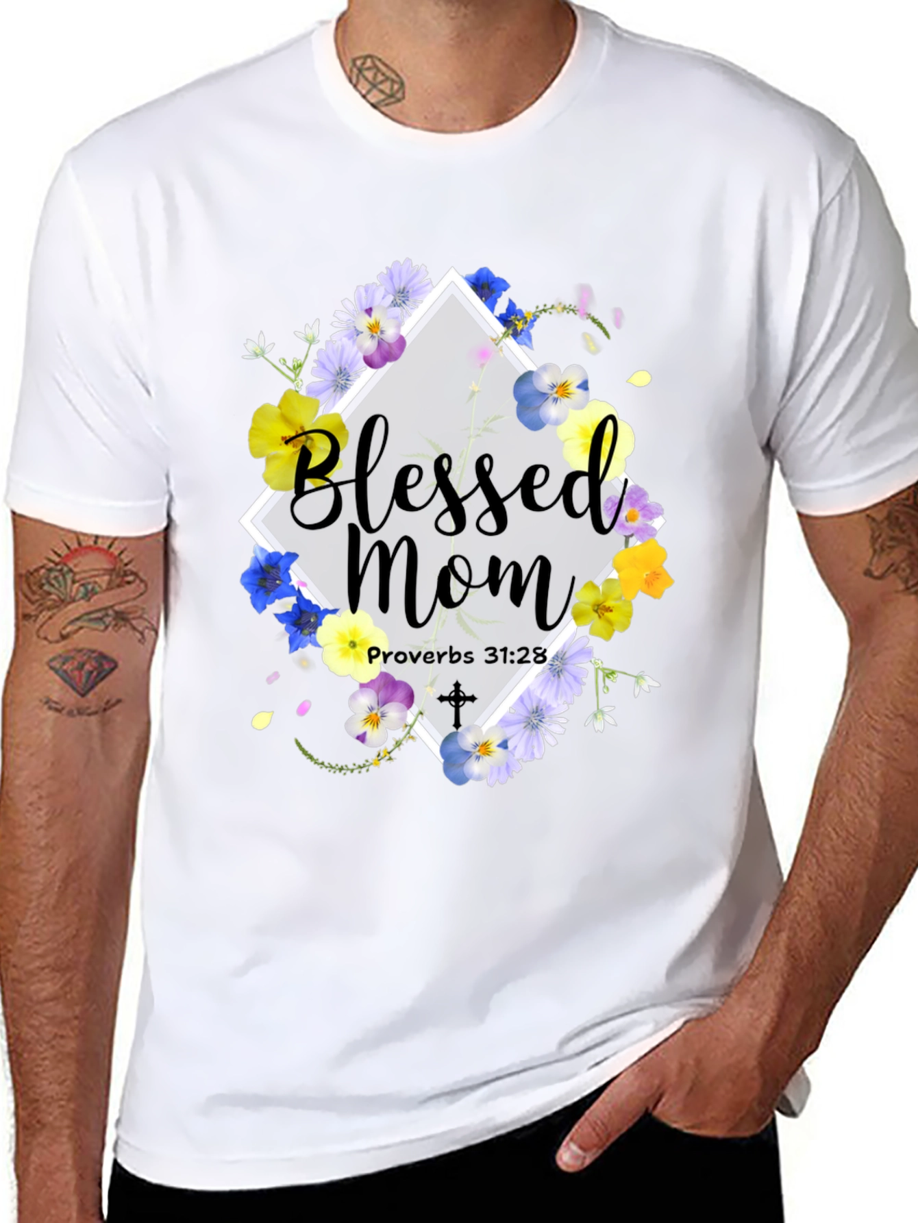 Blessed Mom Floral T-Shirt