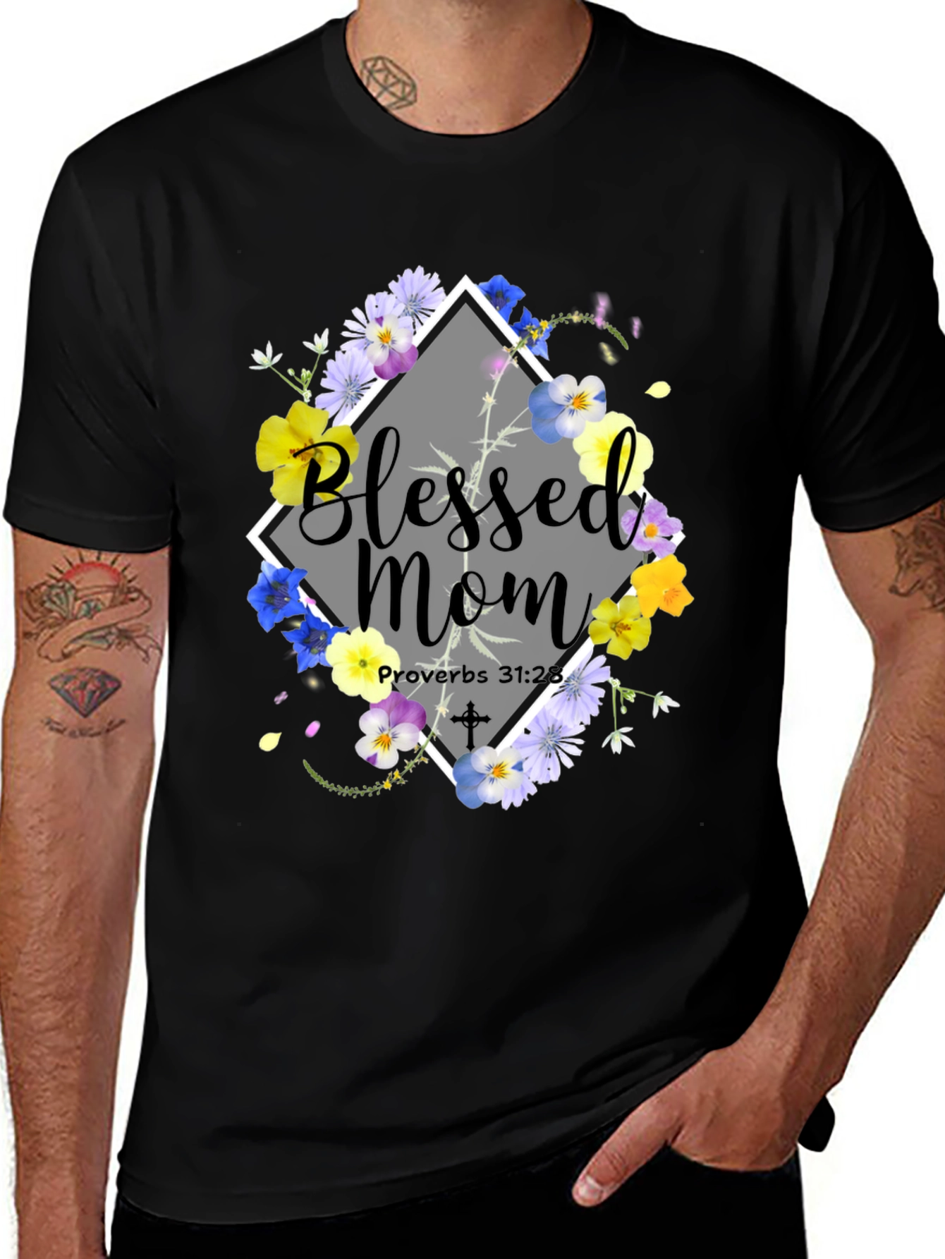 Blessed Mom Floral T-Shirt