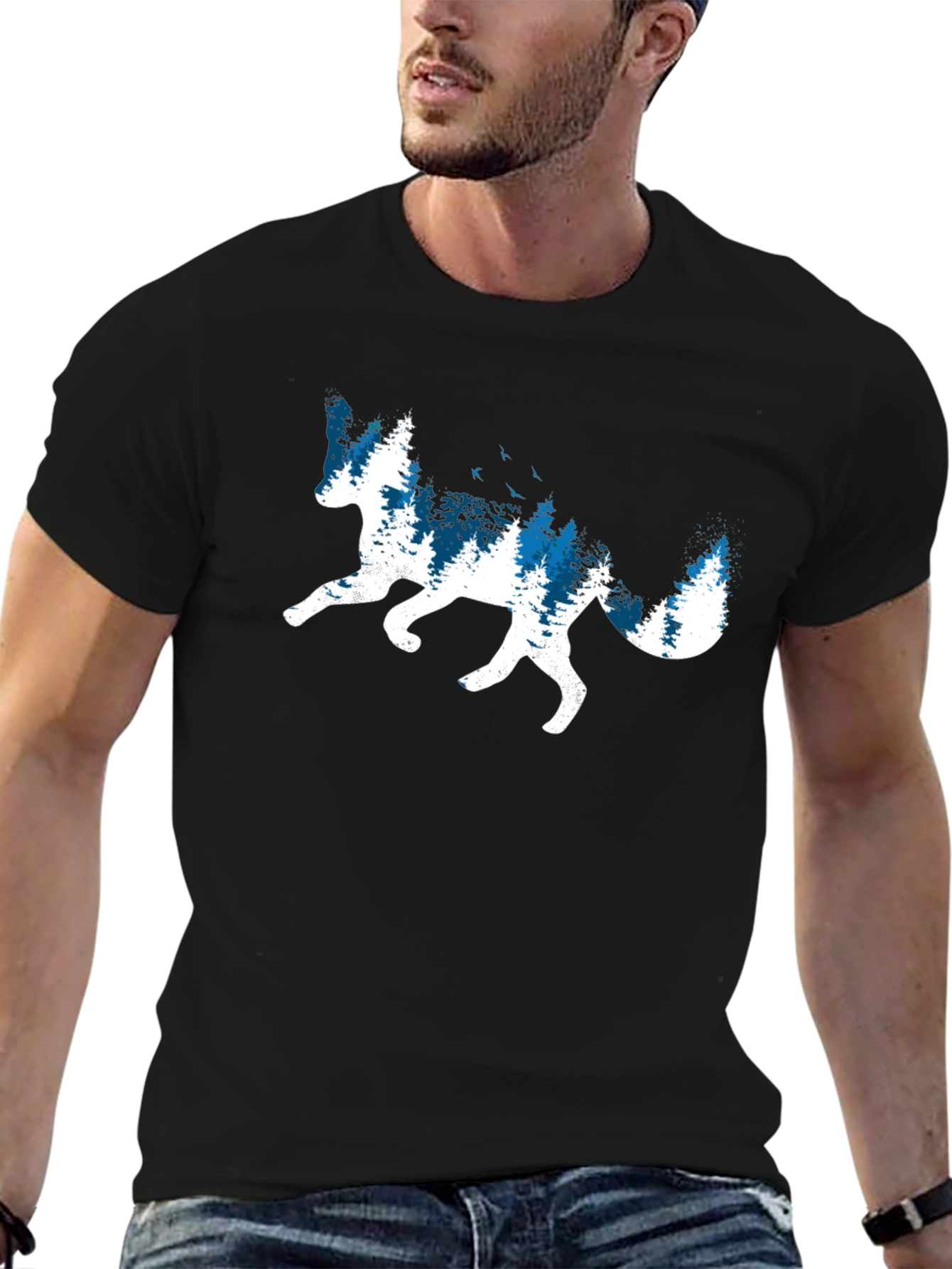 Nature Fox Graphic Tee - Black