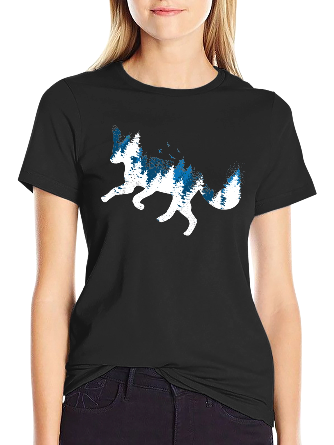 Nature Fox Graphic Tee - Black