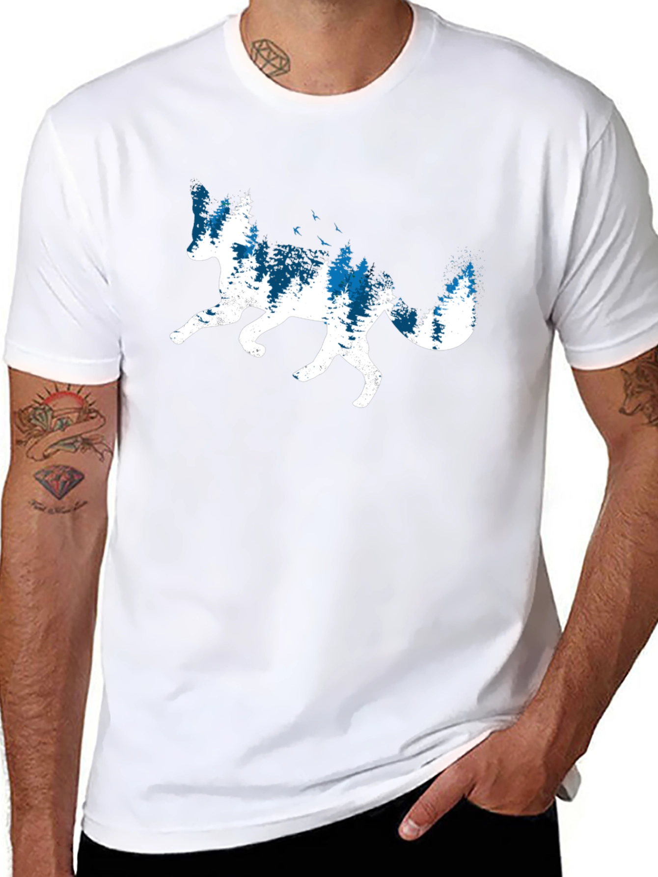 Nature Fox Graphic Tee - Black