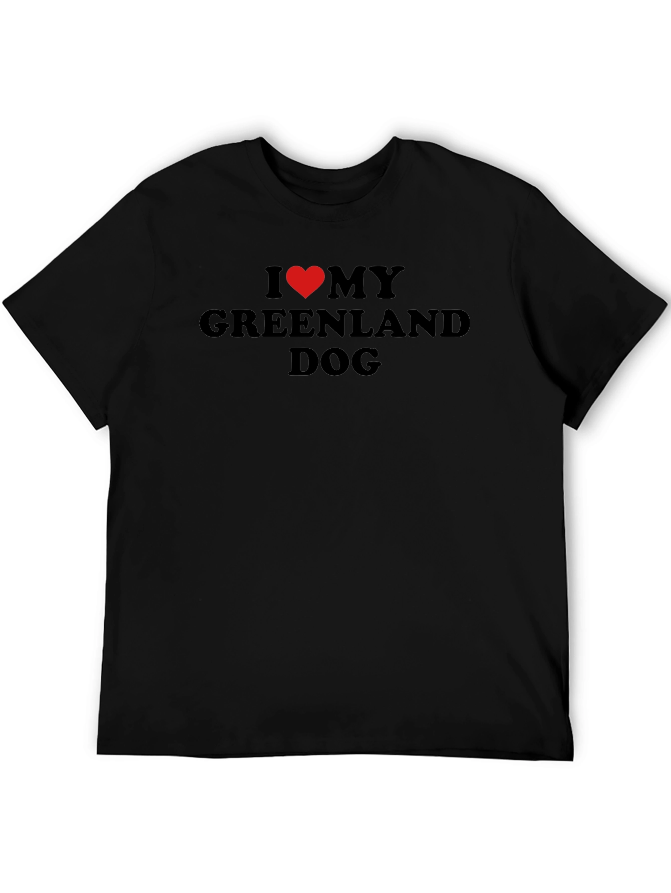 I Love My Greenland Dog Black T-Shirt