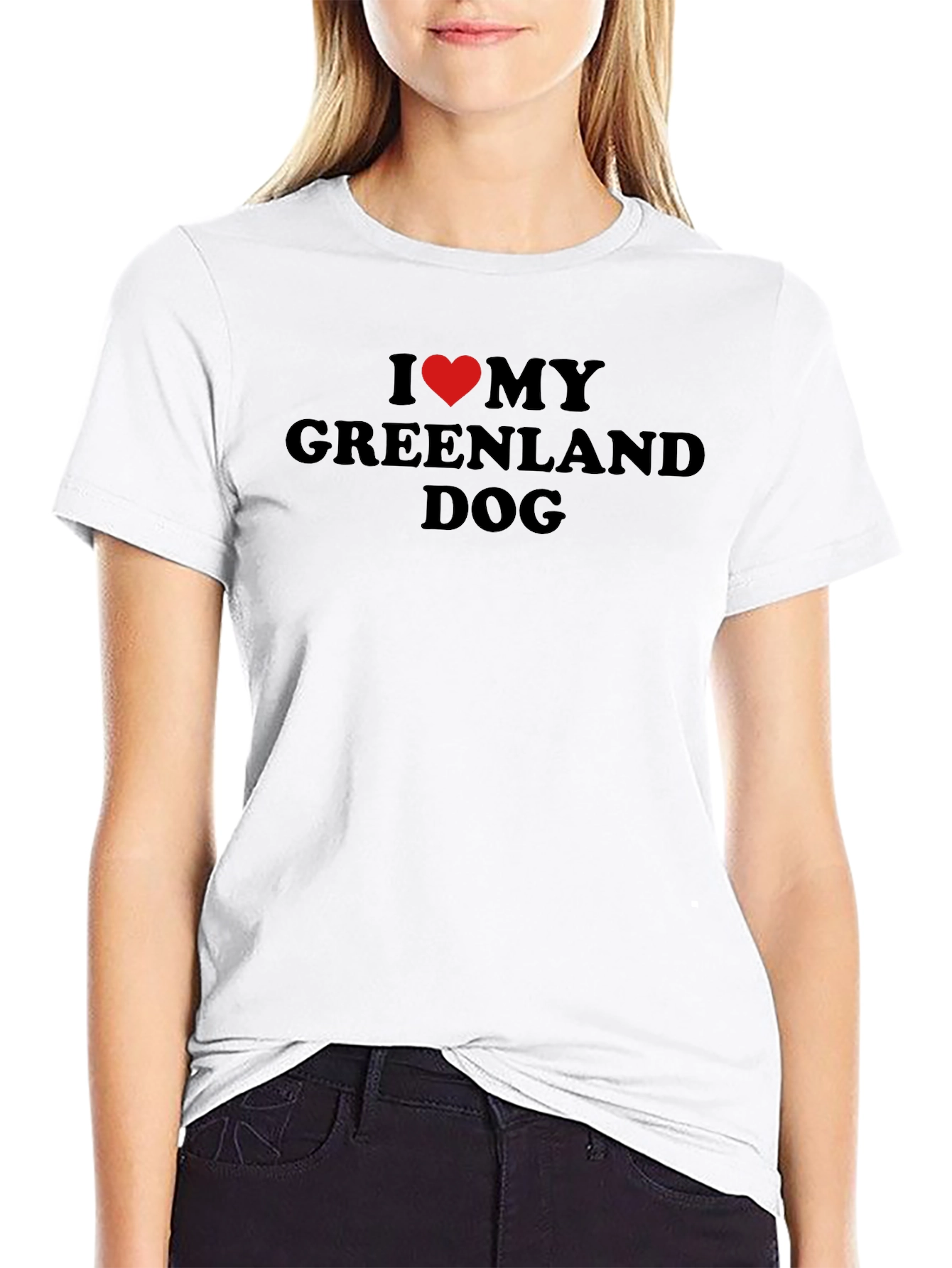 I Love My Greenland Dog Black T-Shirt