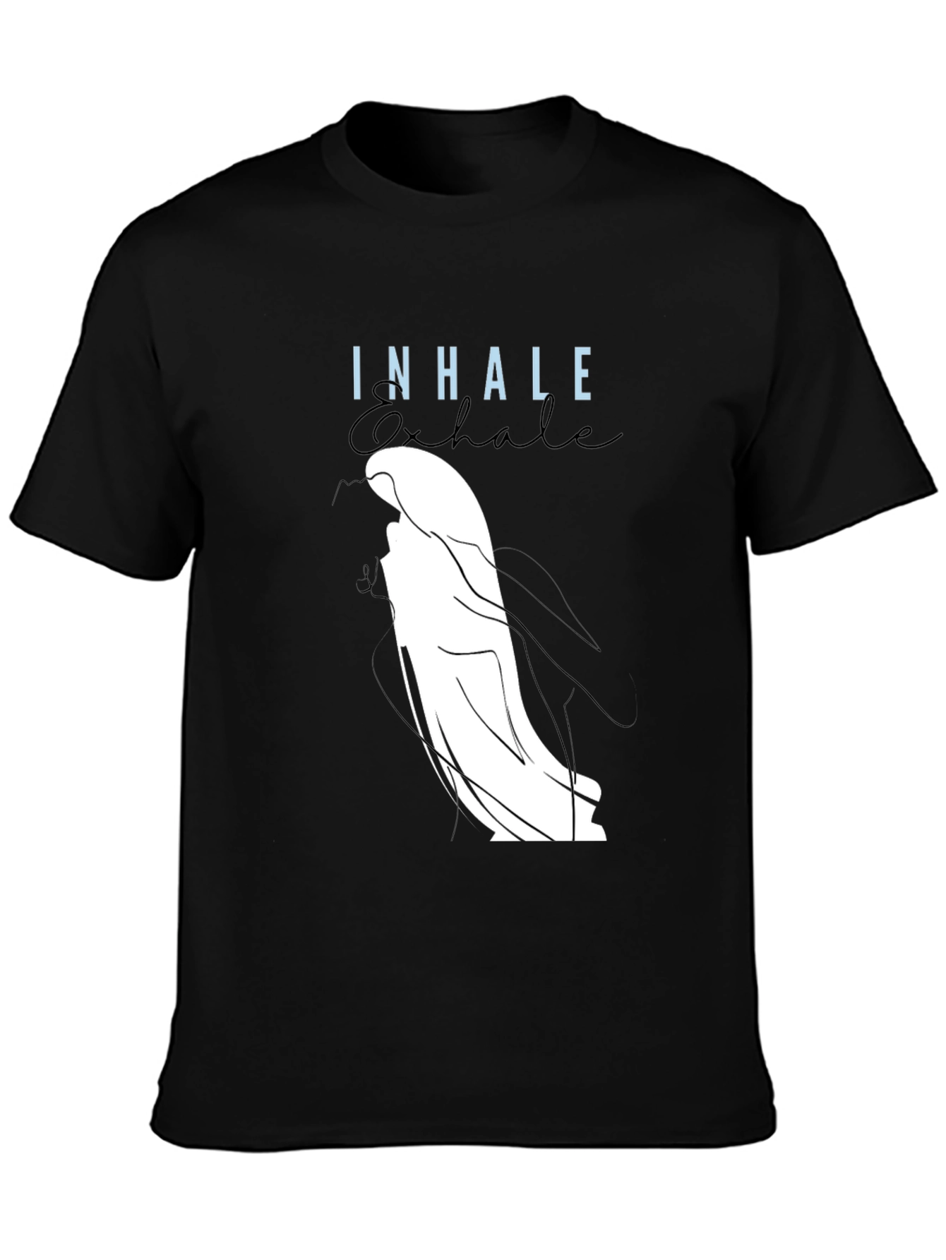 Inhale Exhale Graphic Tee - Black Casual Shirt