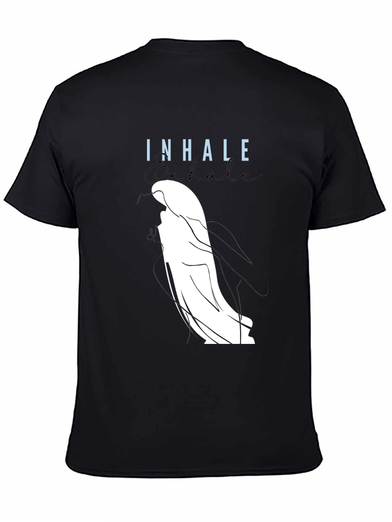 Inhale Exhale Graphic Tee - Black Casual Shirt