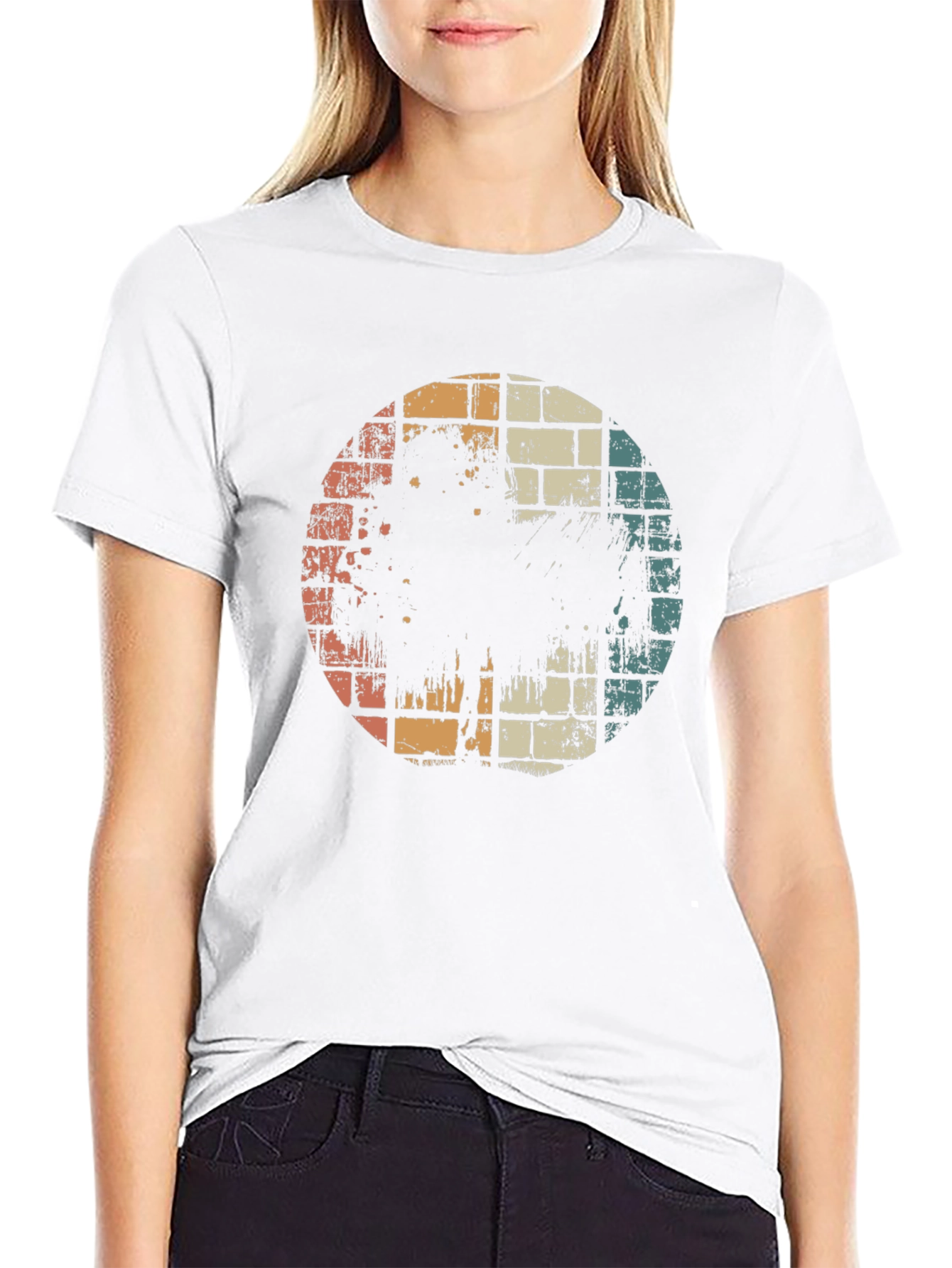 Retro Brick Wall Graphic T-Shirt