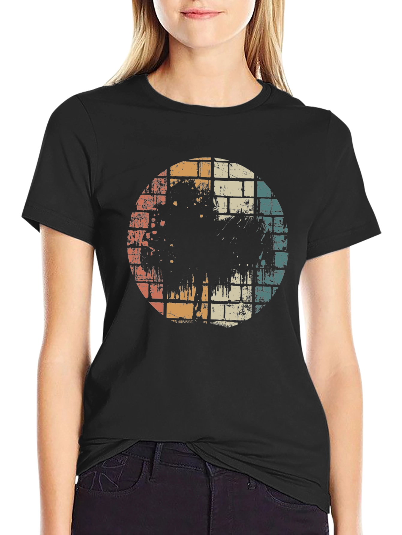 Retro Brick Wall Graphic T-Shirt