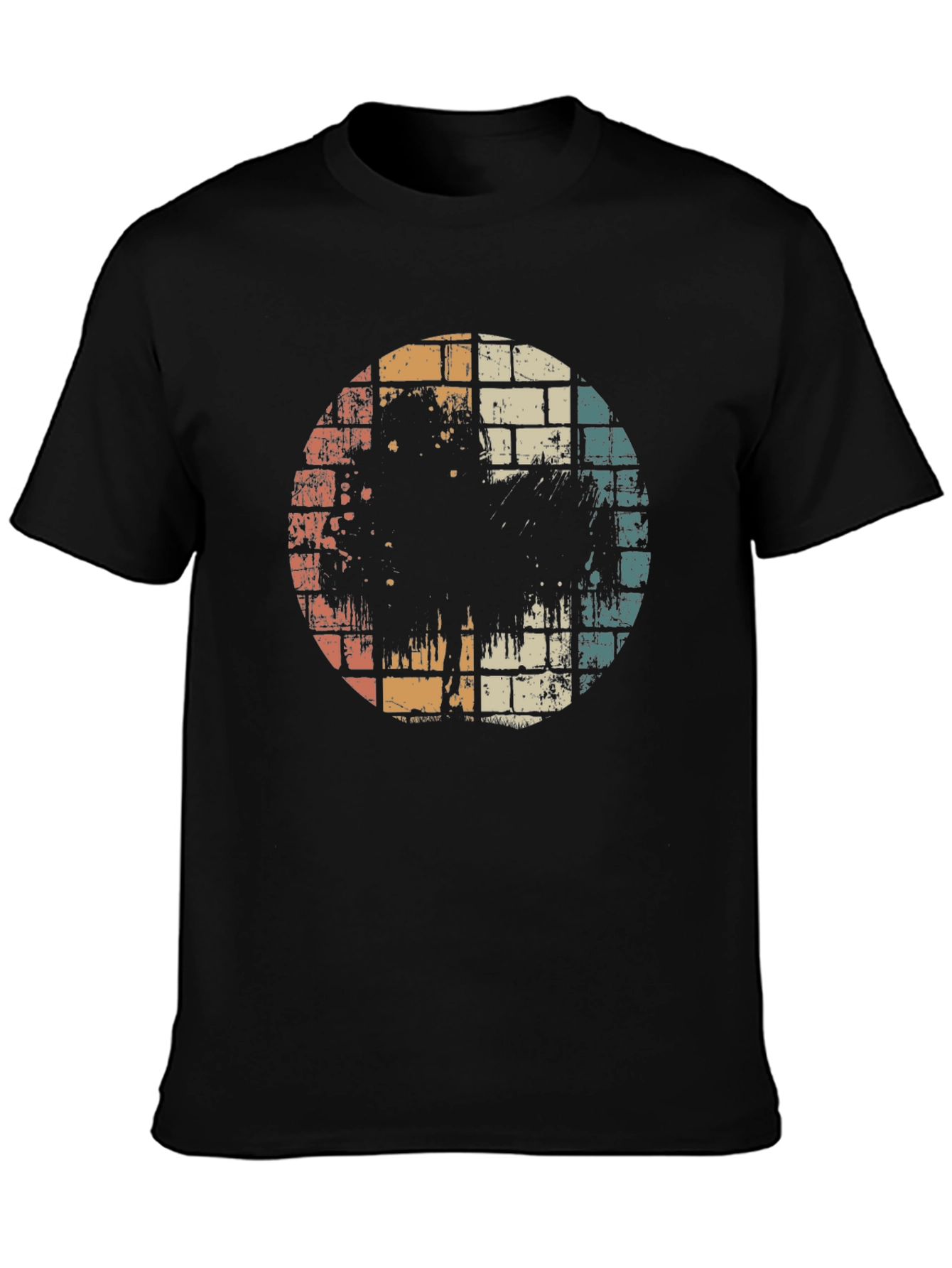Retro Brick Wall Graphic T-Shirt