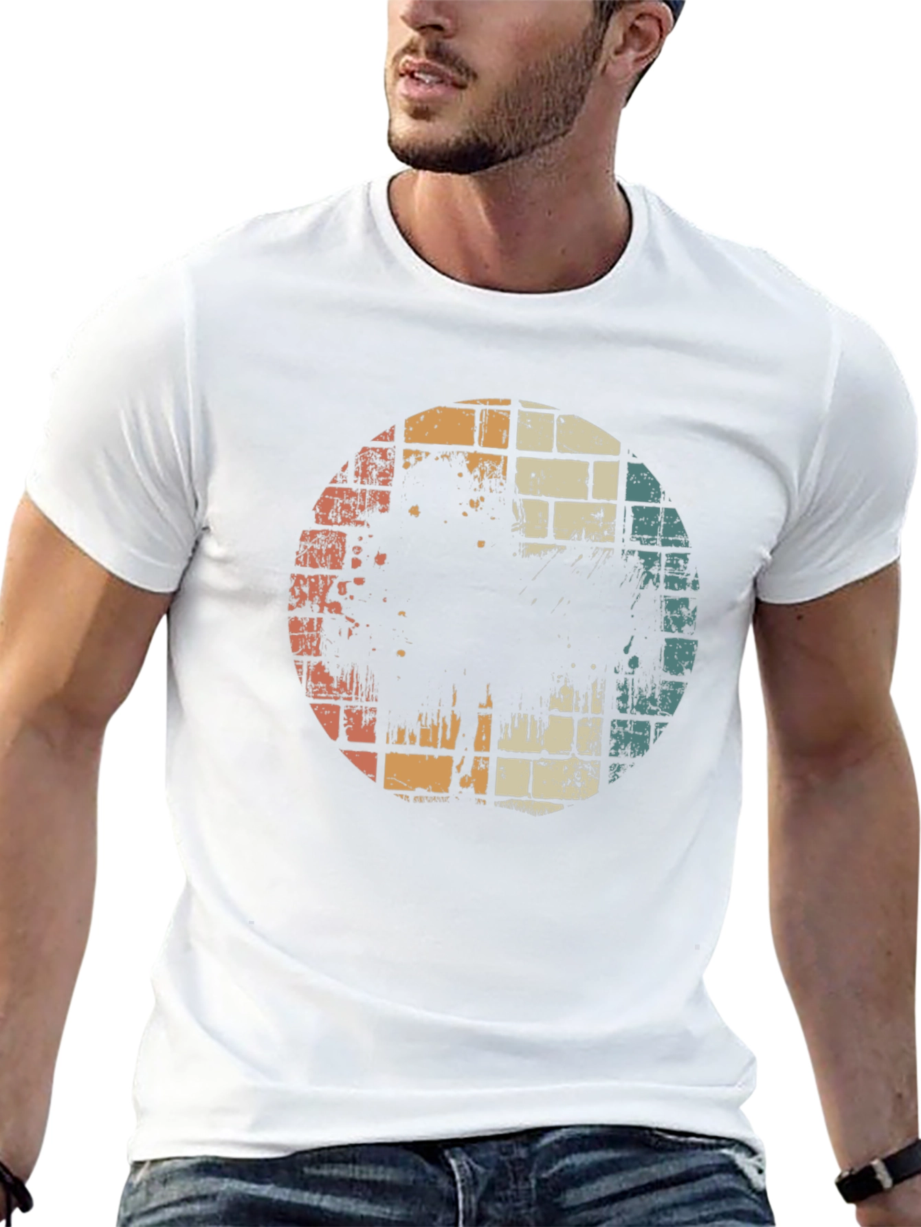 Retro Brick Wall Graphic T-Shirt