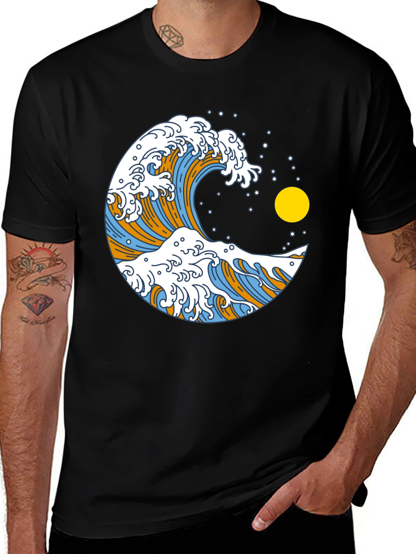 Great Wave Graphic Black T-Shirt