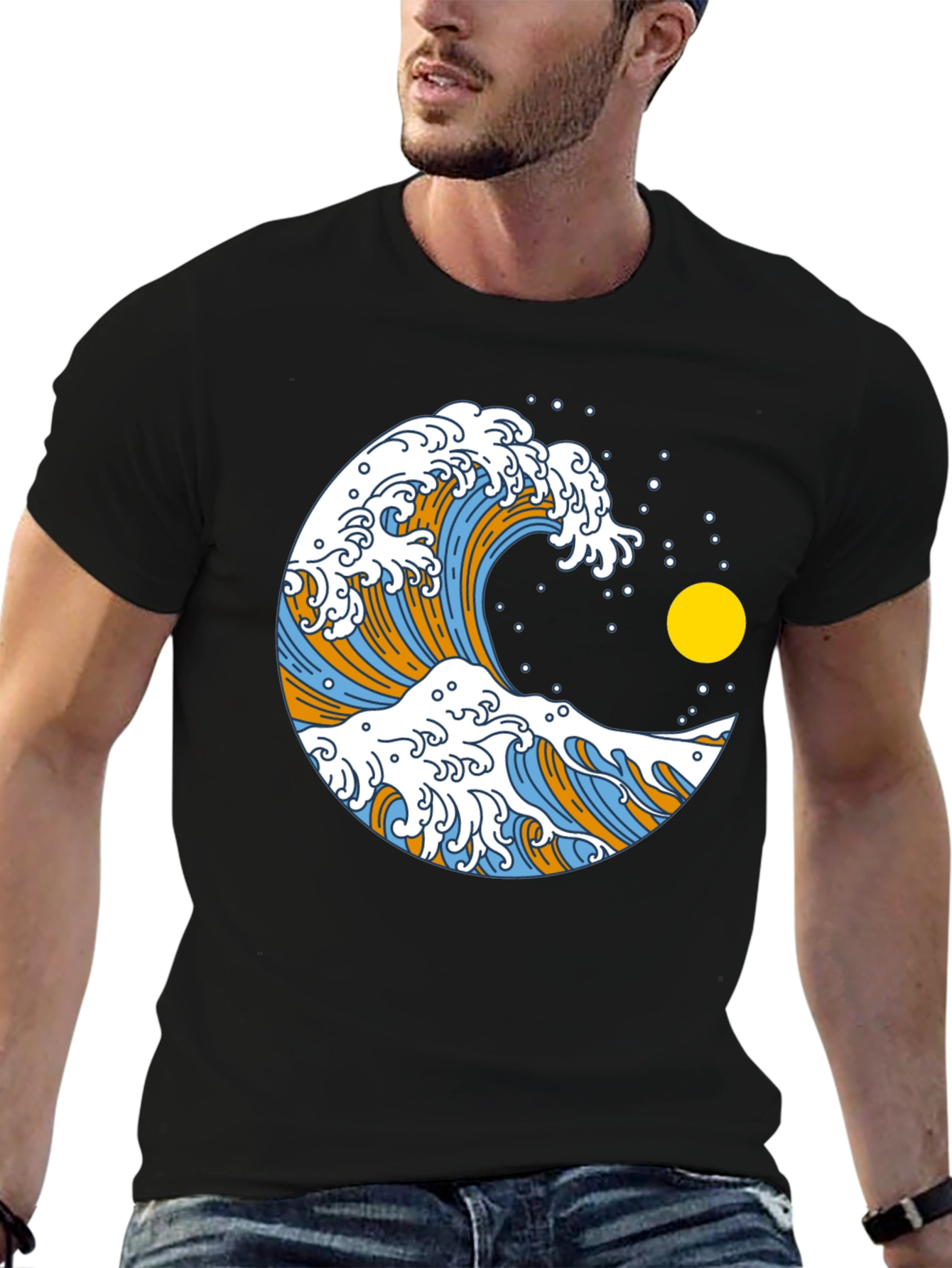 Great Wave Graphic Black T-Shirt