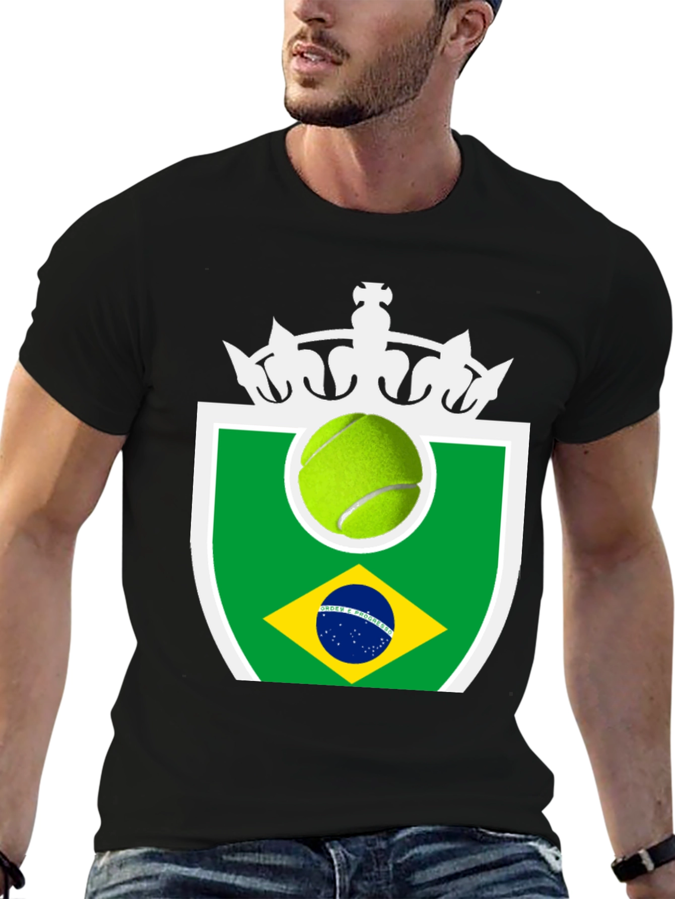 Brazil Tennis Ball Graphic Tee - Stylish & Unique