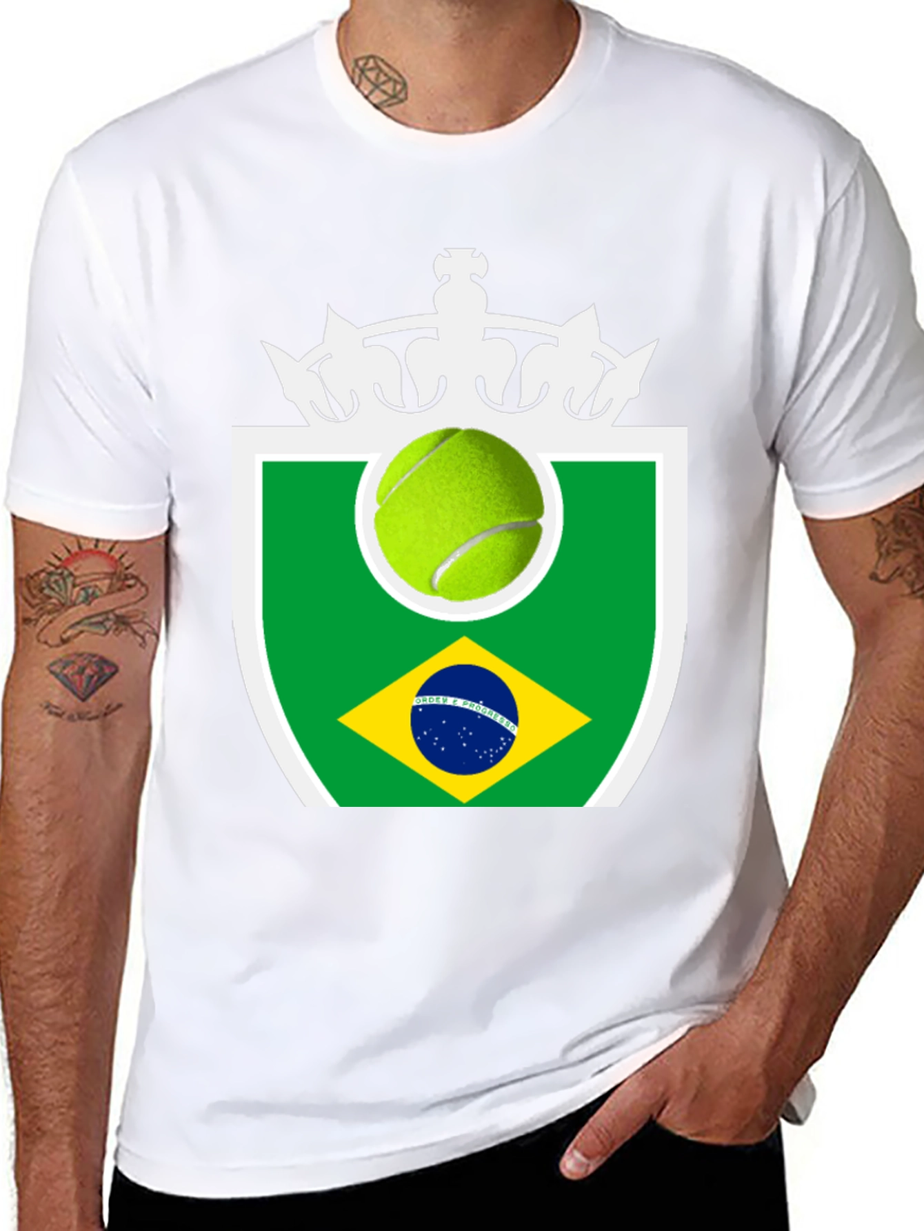 Brazil Tennis Ball Graphic Tee - Stylish & Unique