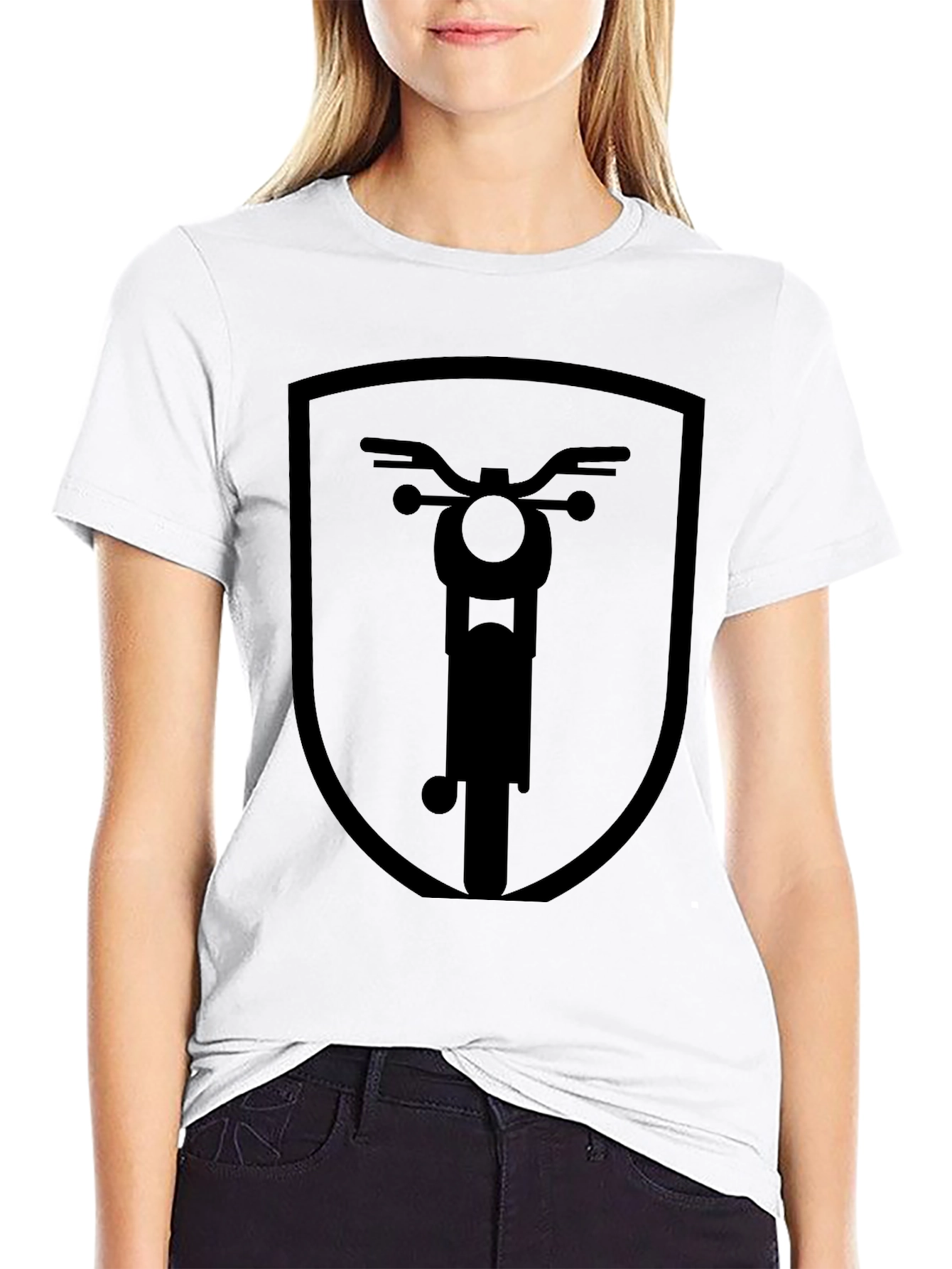 Motorcycle Shield Graphic Tee - Black