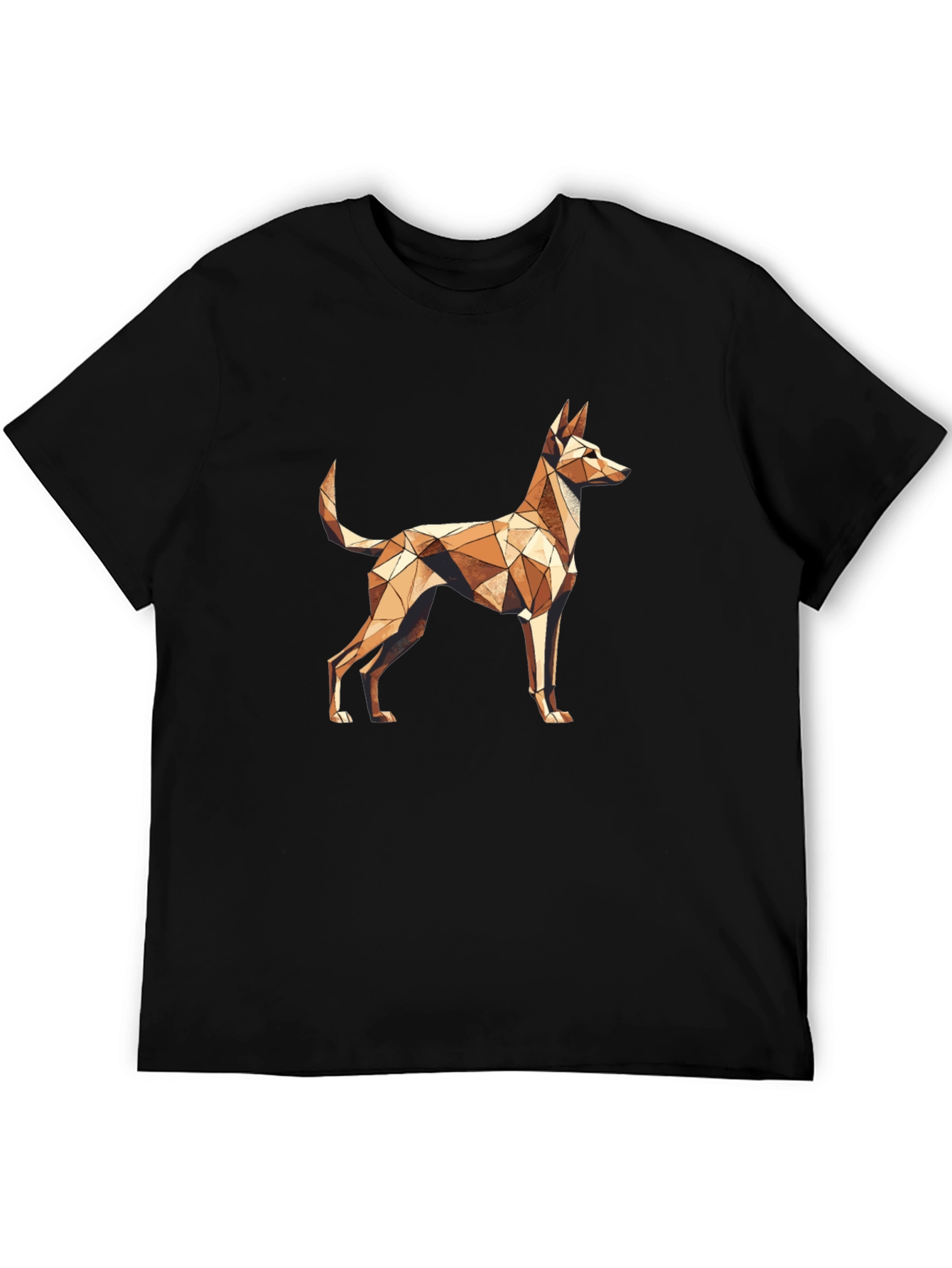 Geometric Dog Print T-Shirt - Stylish Abstract Design