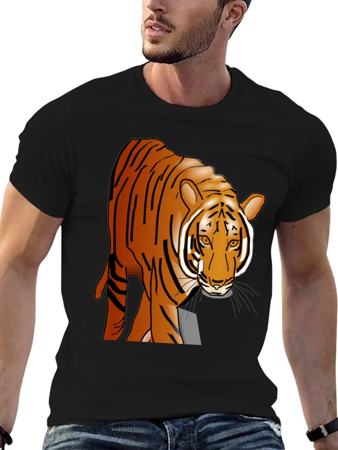 Tiger Graphic Black T-Shirt - Wildlife Tee