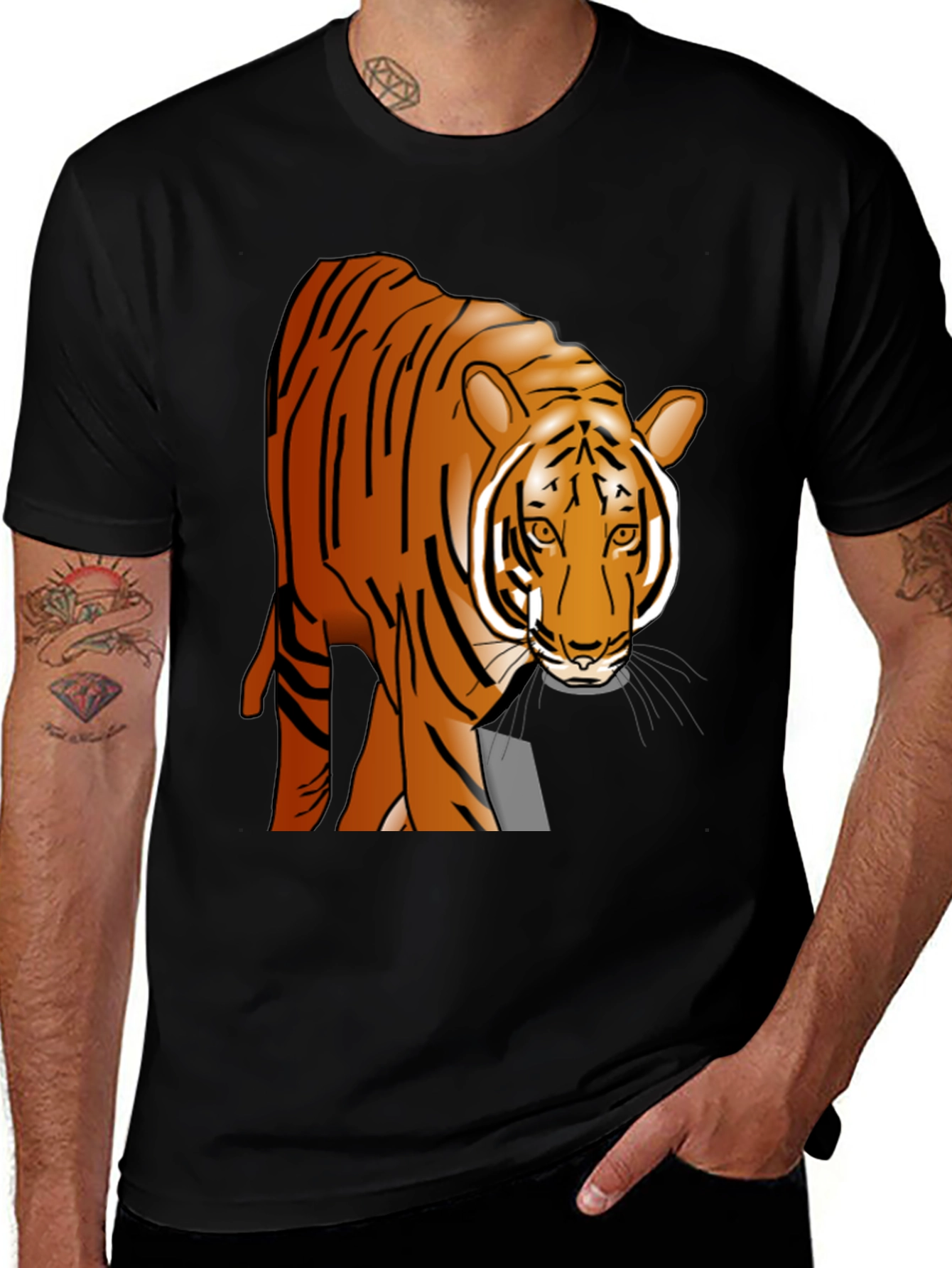 Tiger Graphic Black T-Shirt - Wildlife Tee
