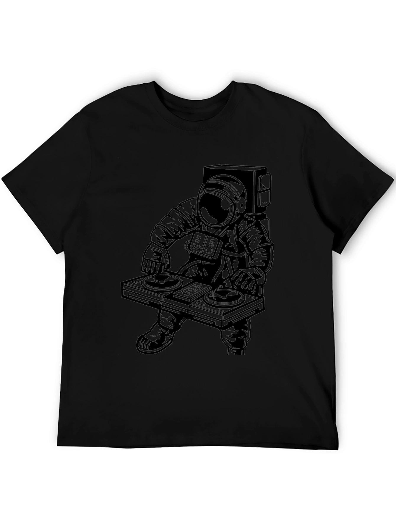 Astronaut DJ Black T-Shirt