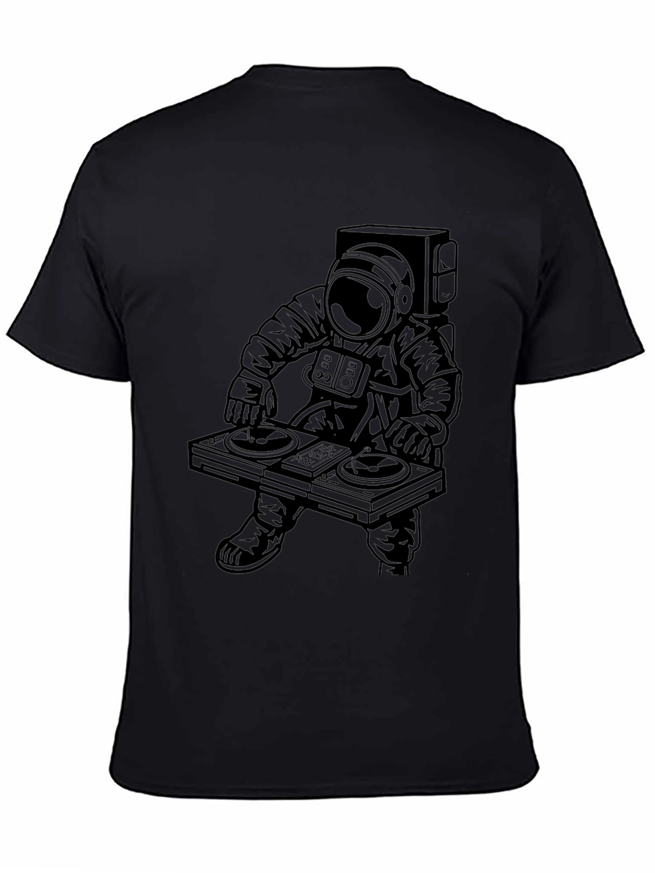 Astronaut DJ Black T-Shirt