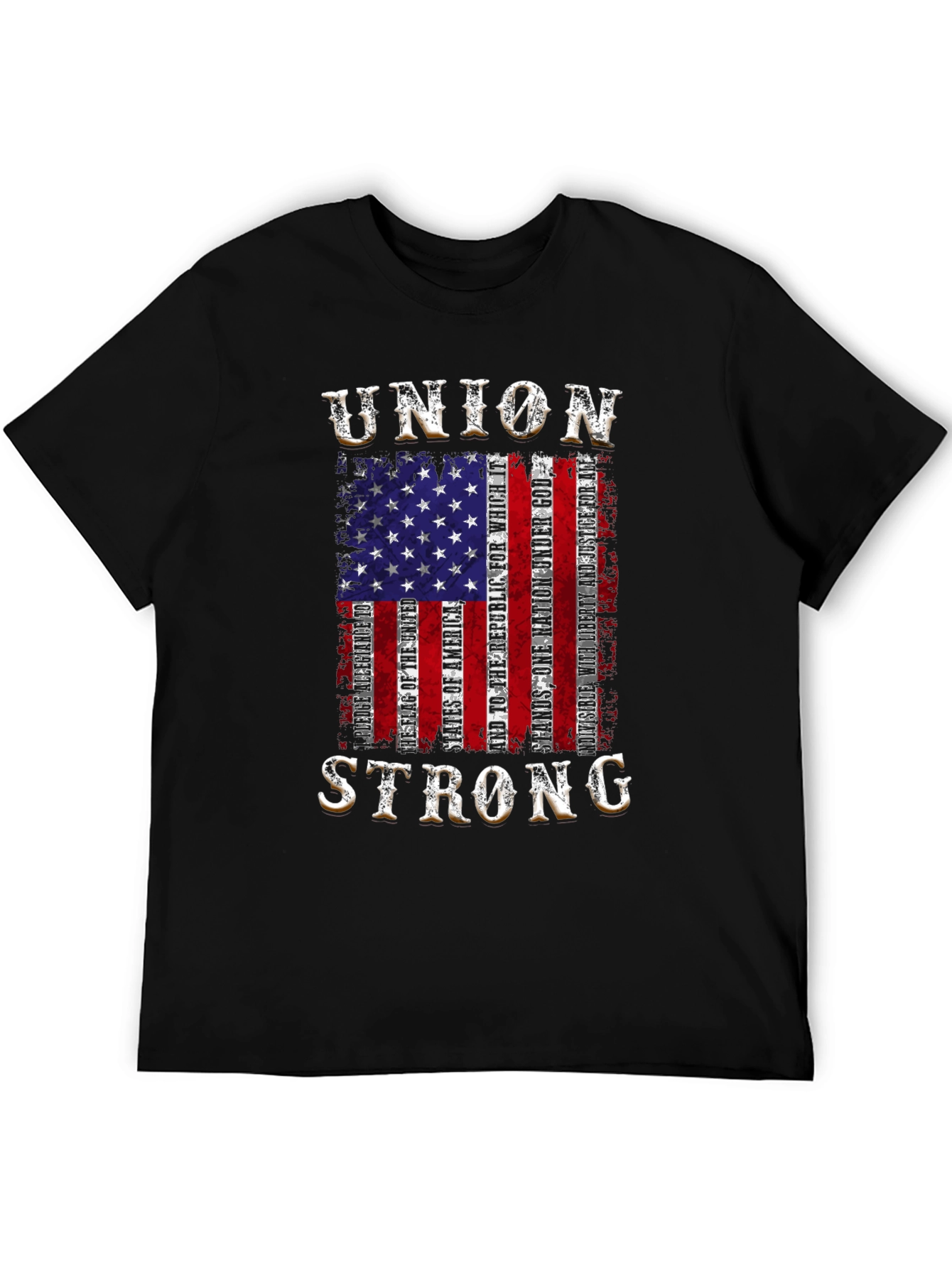 Union Strong Patriotic American Flag Graphic Tee