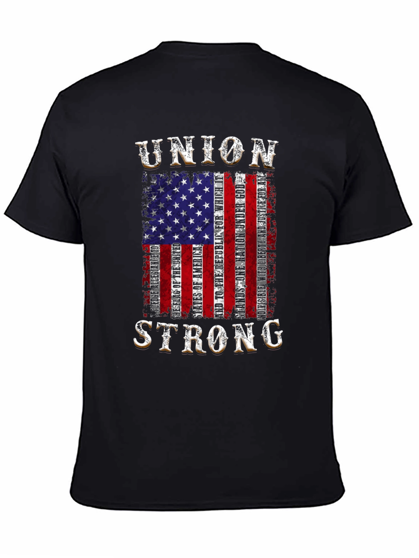 Union Strong Patriotic American Flag Graphic Tee
