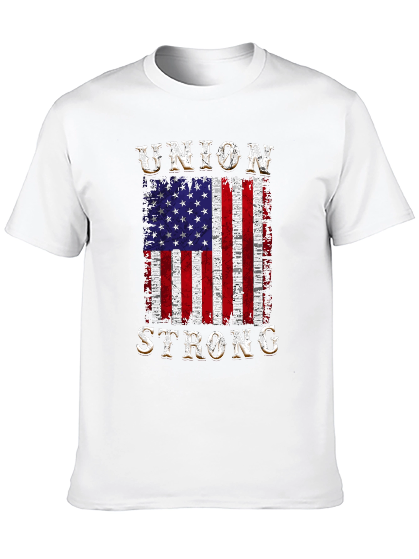 Union Strong Patriotic American Flag Graphic Tee