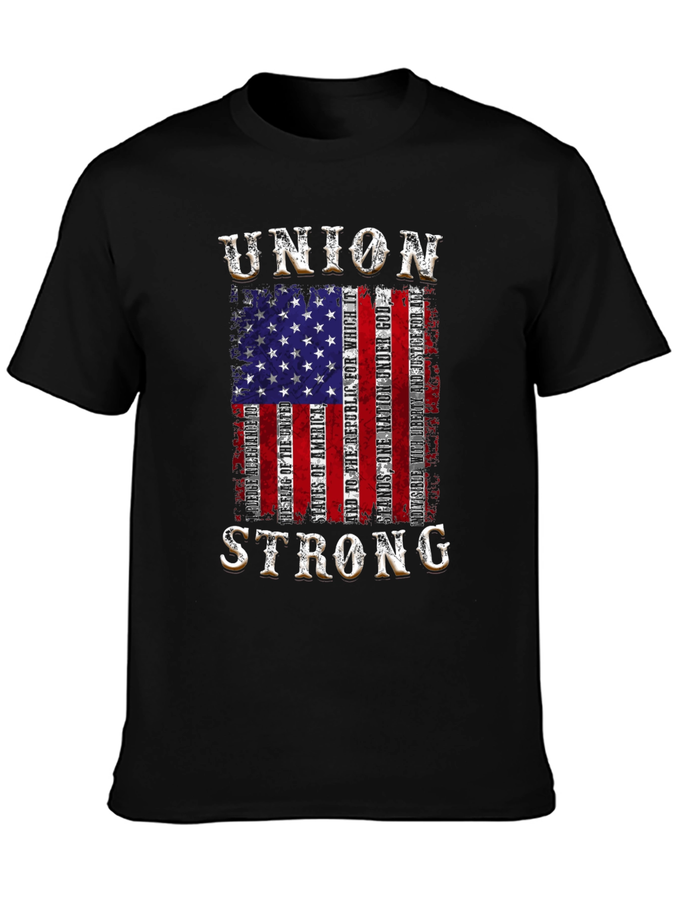 Union Strong Patriotic American Flag Graphic Tee