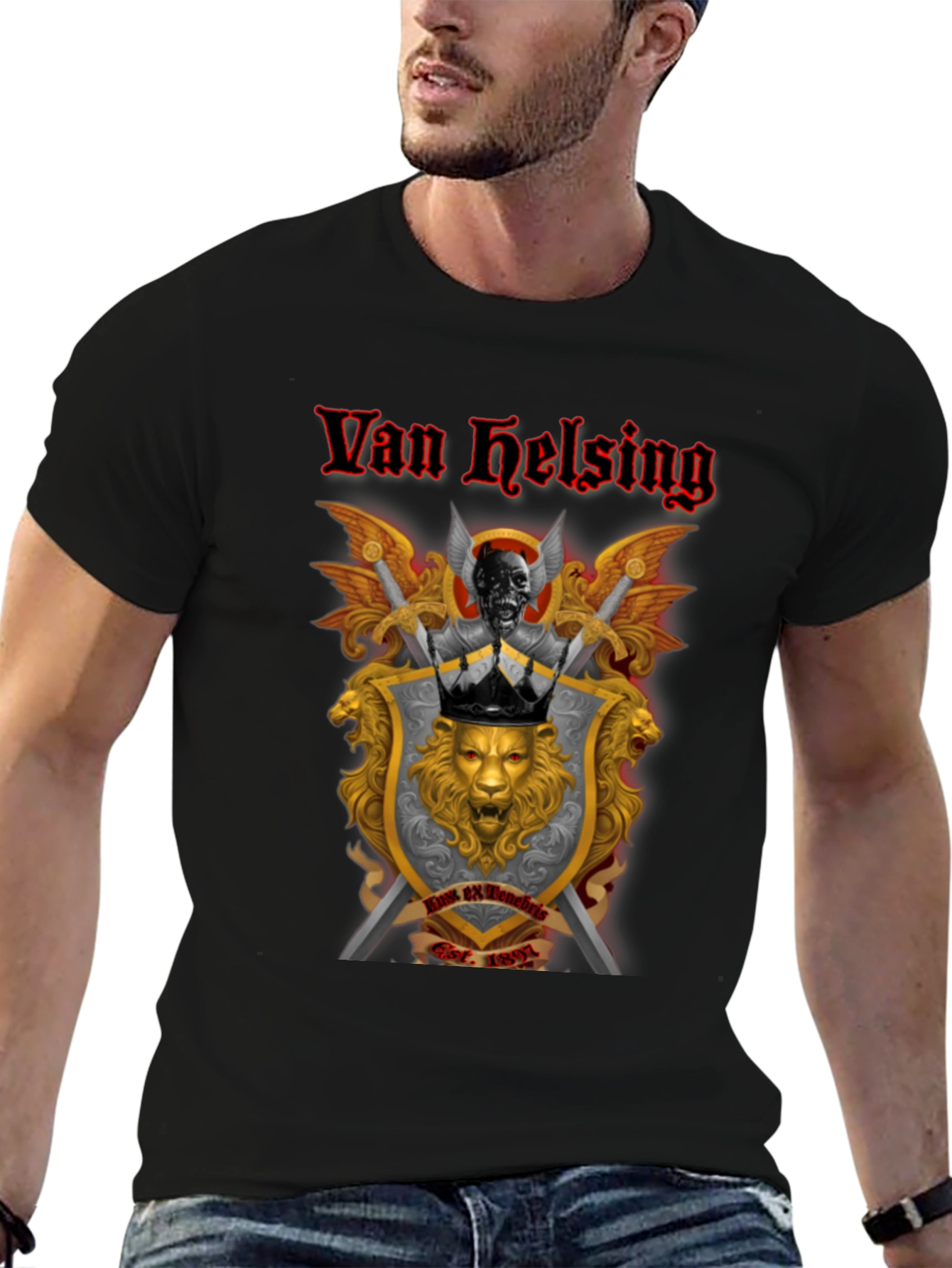 Van Helsing Graphic Tee - Black Cotton T-Shirt